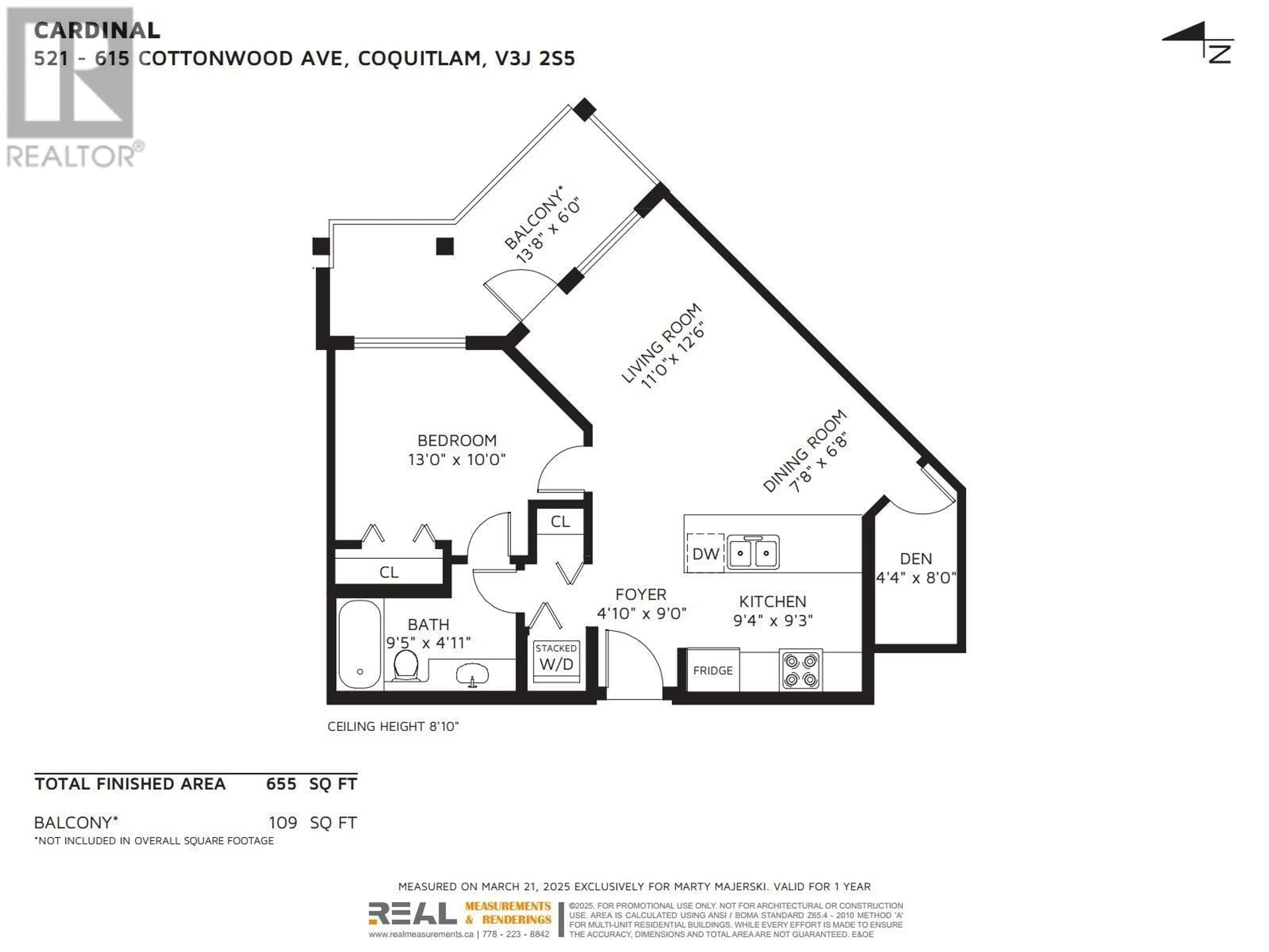 Floor plan for 521 - 615 COTTONWOOD AVENUE, Coquitlam British Columbia V3J2S5