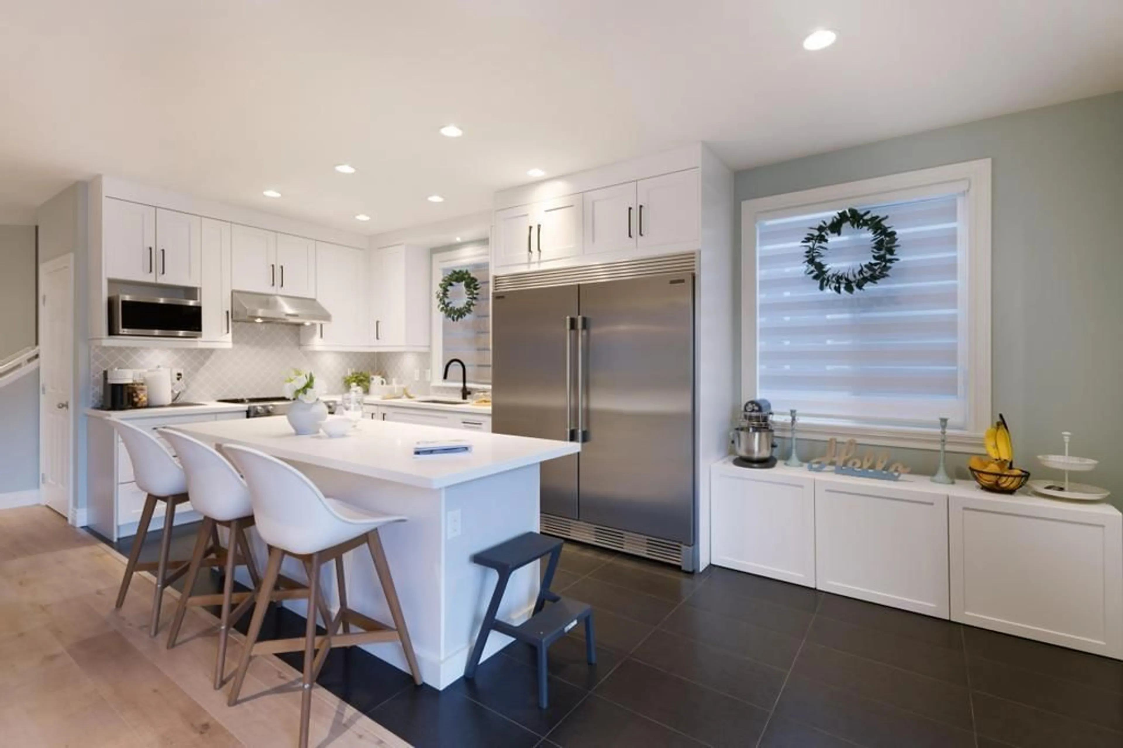 Contemporary kitchen, ceramic/tile floor for 19425 66, Surrey British Columbia V4N0C3