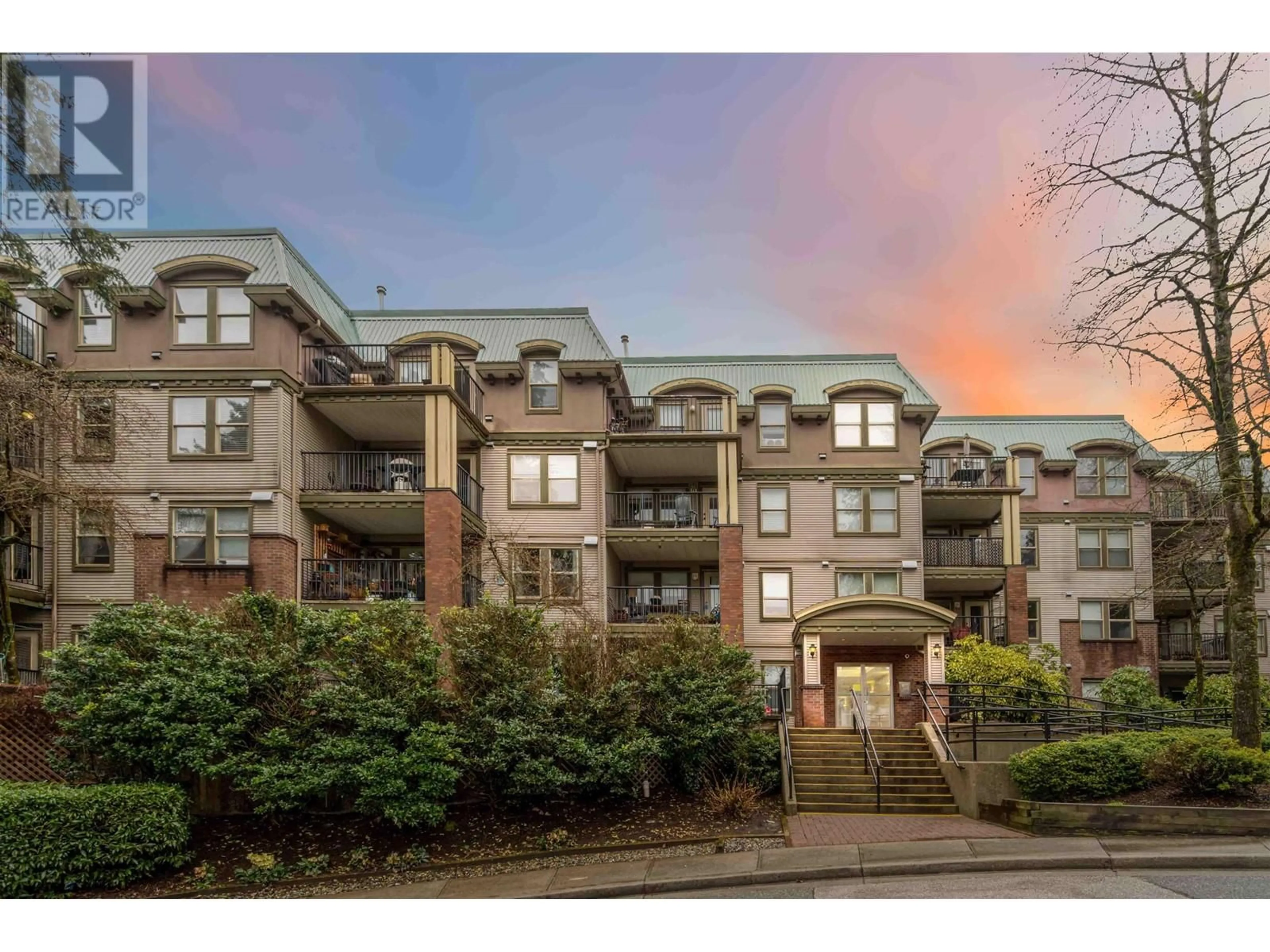 A pic from outside/outdoor area/front of a property/back of a property/a pic from drone, mountain view for 411 - 1591 BOOTH AVENUE, Coquitlam British Columbia V3K1B7