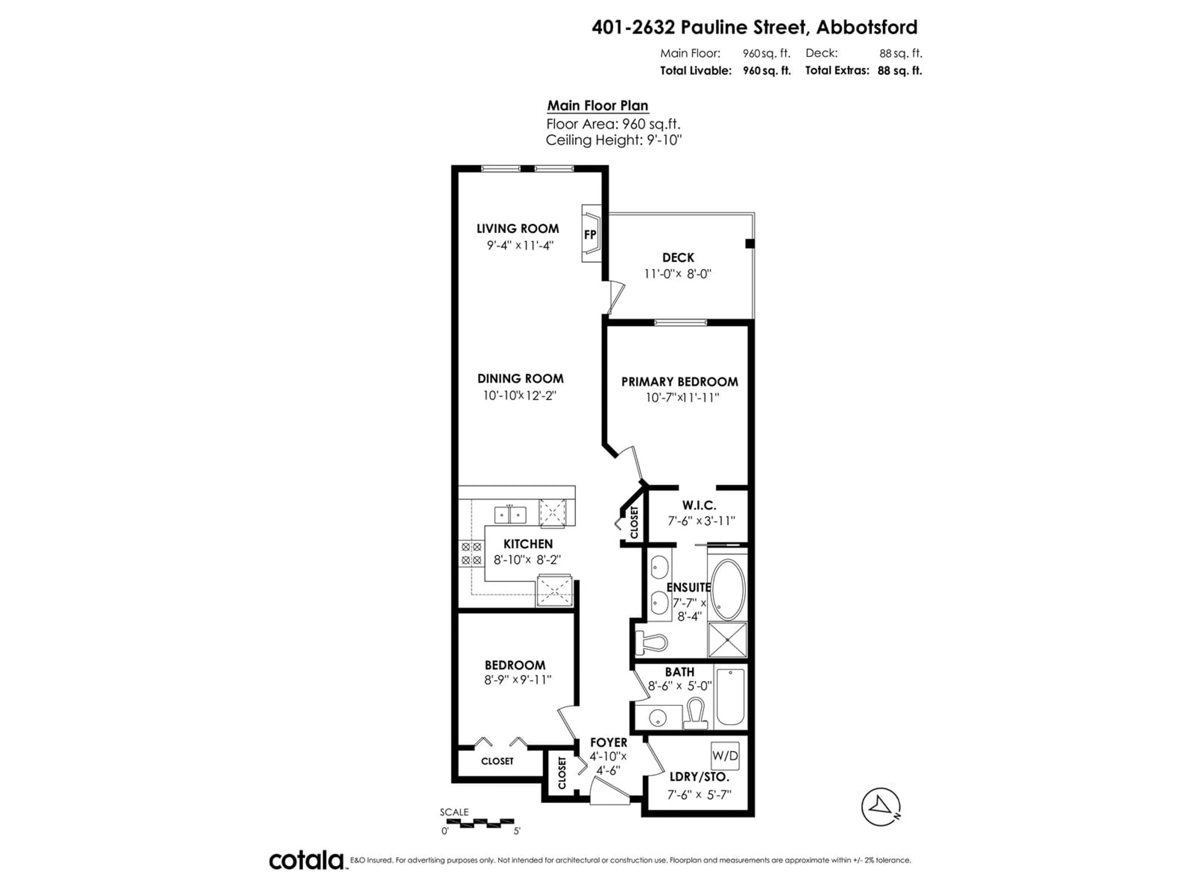 Floor plan for 401 - 2632 PAULINE, Abbotsford British Columbia V2S0C9