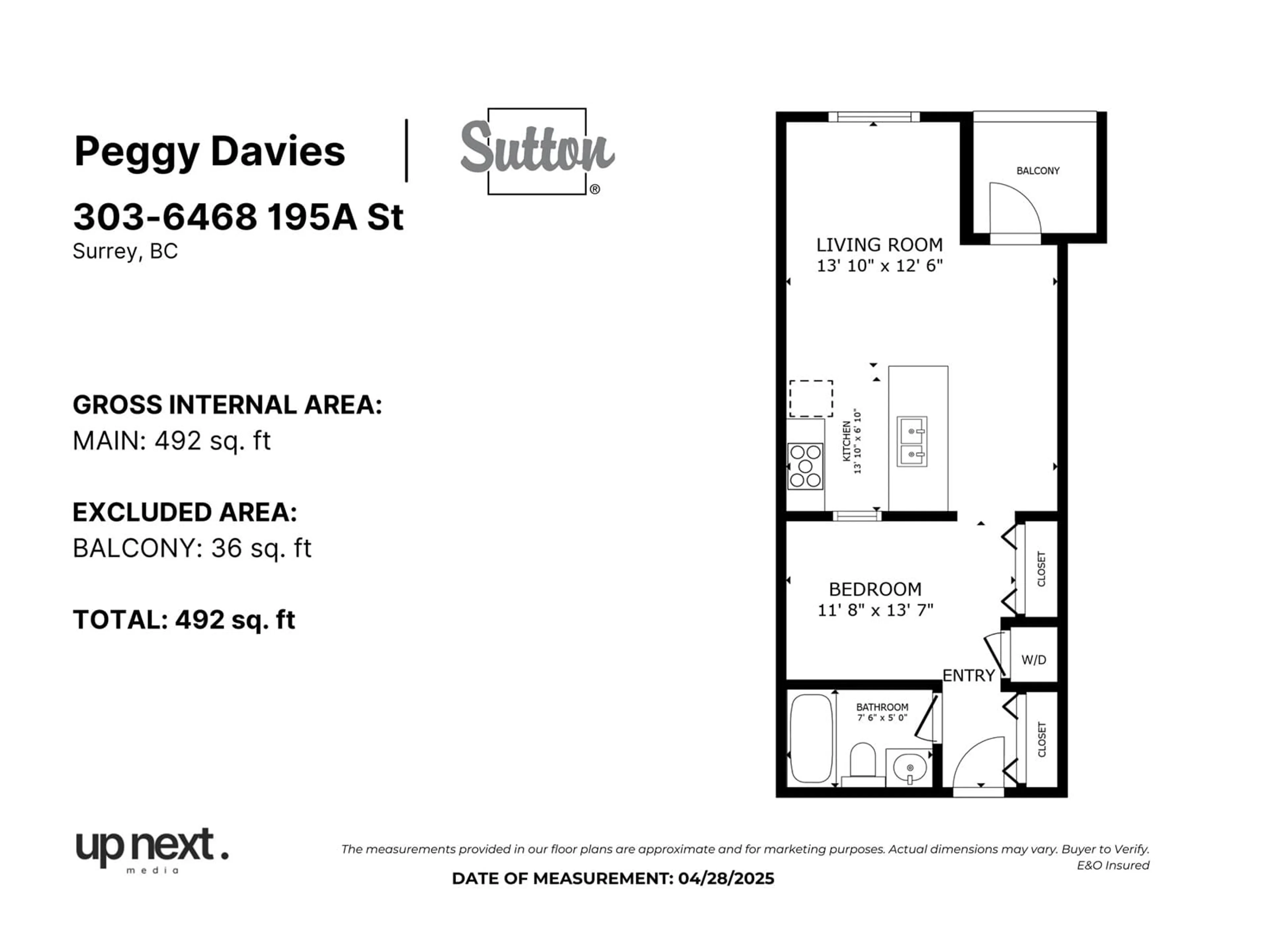 Floor plan for 303 - 6468 195A, Surrey British Columbia V4N6R6