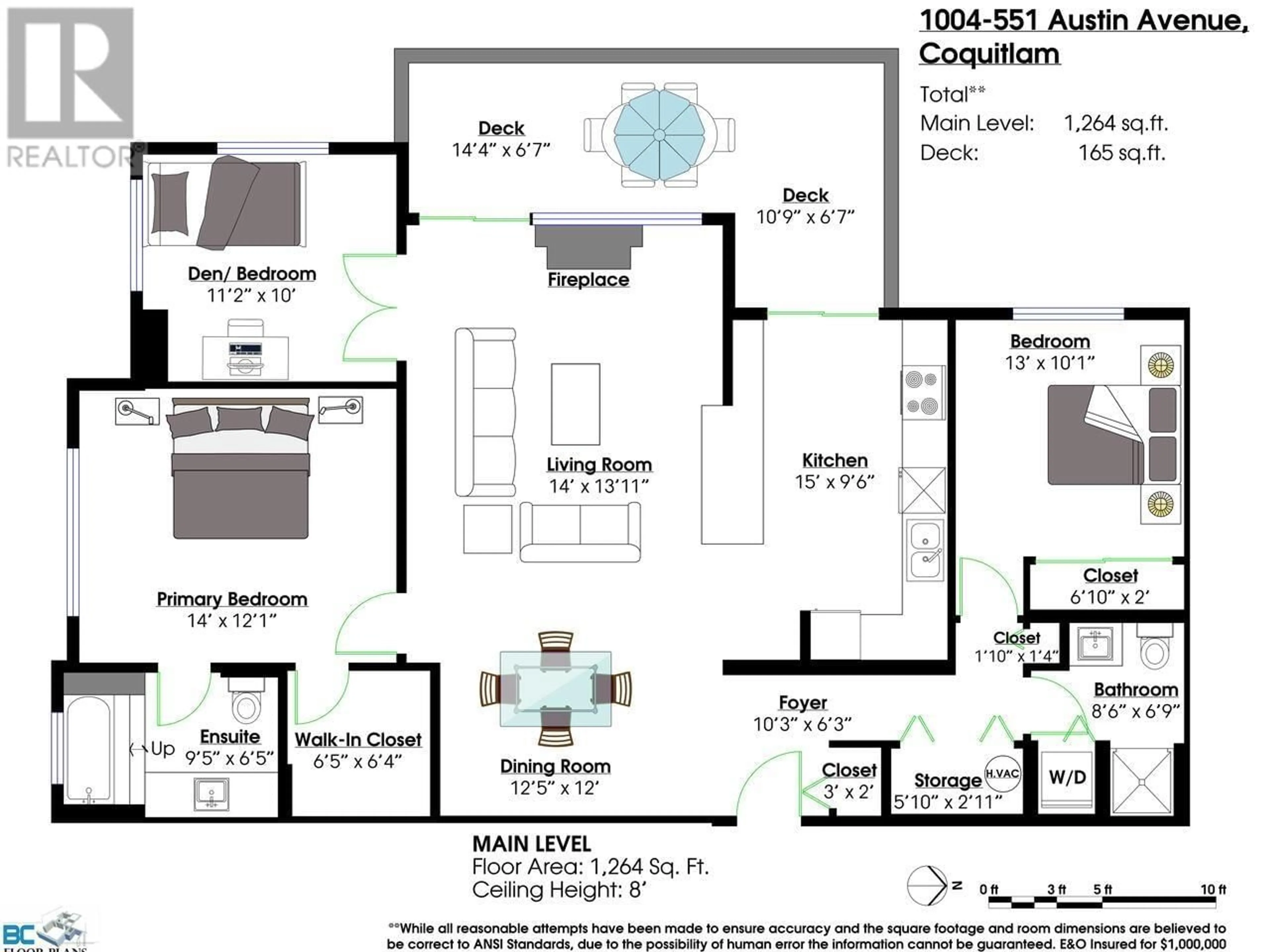 Floor plan for 1004 - 551 AUSTIN AVENUE, Coquitlam British Columbia V3K6R7