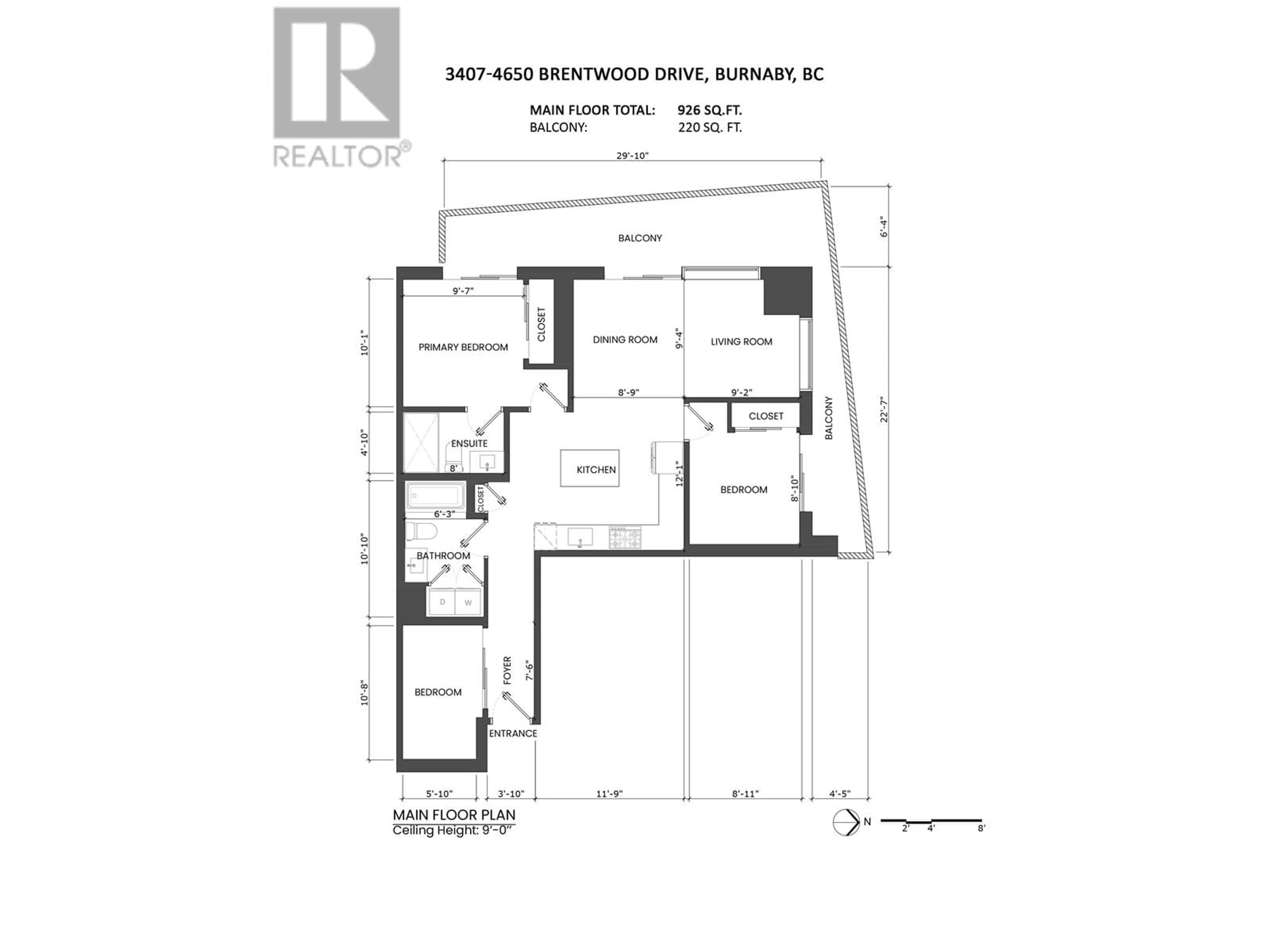 Floor plan for 3407 - 4650 BRENTWOOD BOULEVARD, Burnaby British Columbia V5C0M3