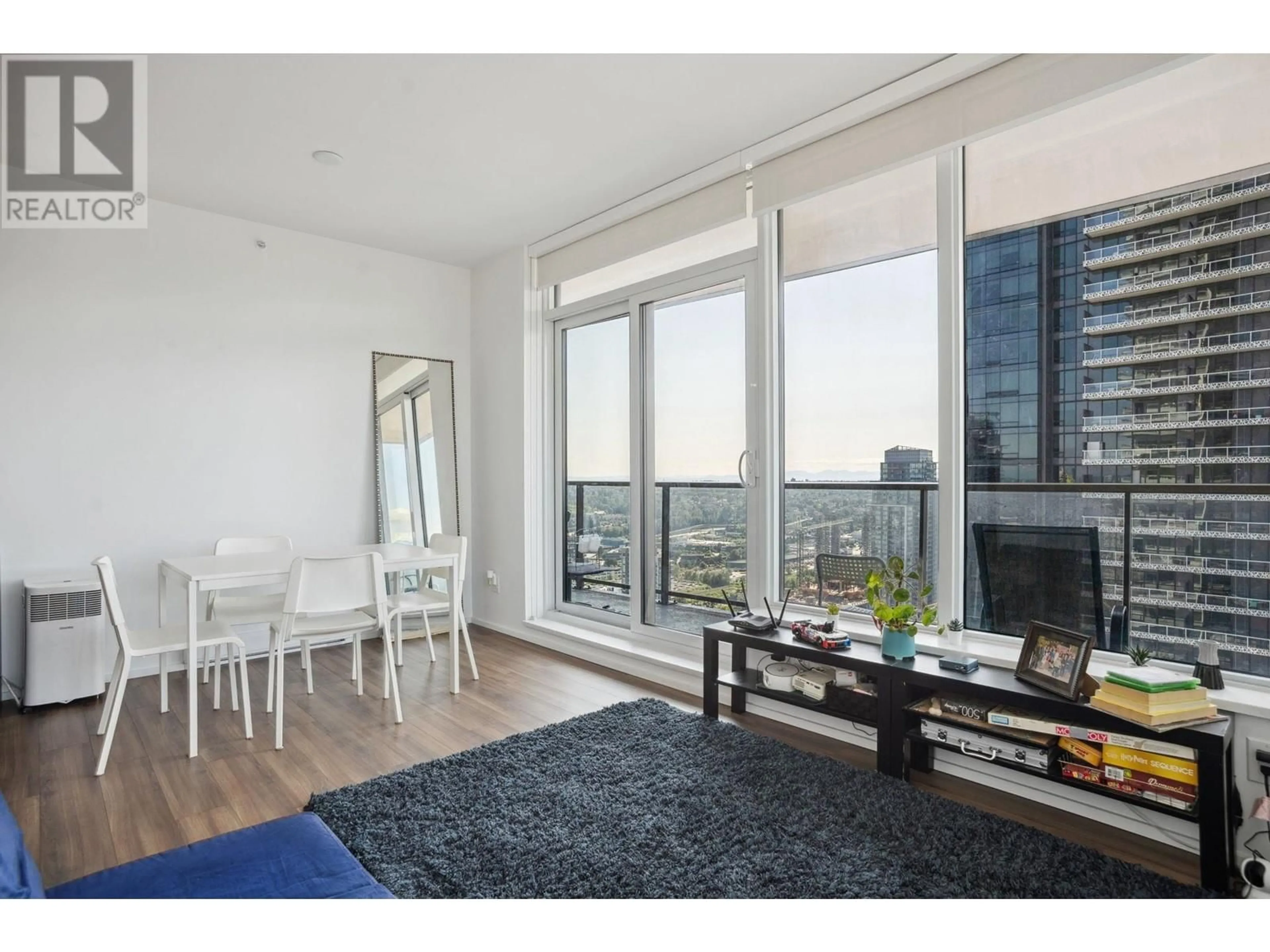 Living room with furniture, wood/laminate floor for 3407 - 4650 BRENTWOOD BOULEVARD, Burnaby British Columbia V5C0M3