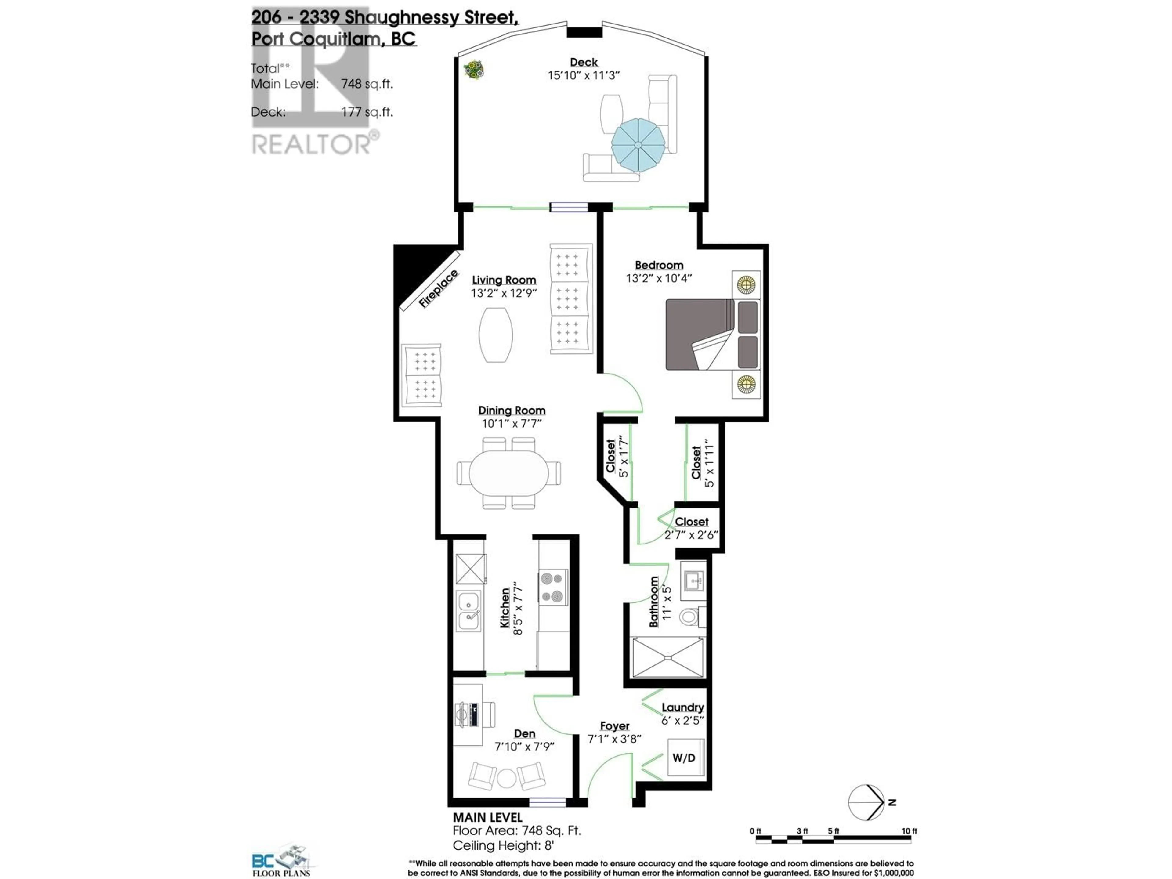 Floor plan for 206 - 2339 SHAUGHNESSY STREET, Port Coquitlam British Columbia V3C3E2