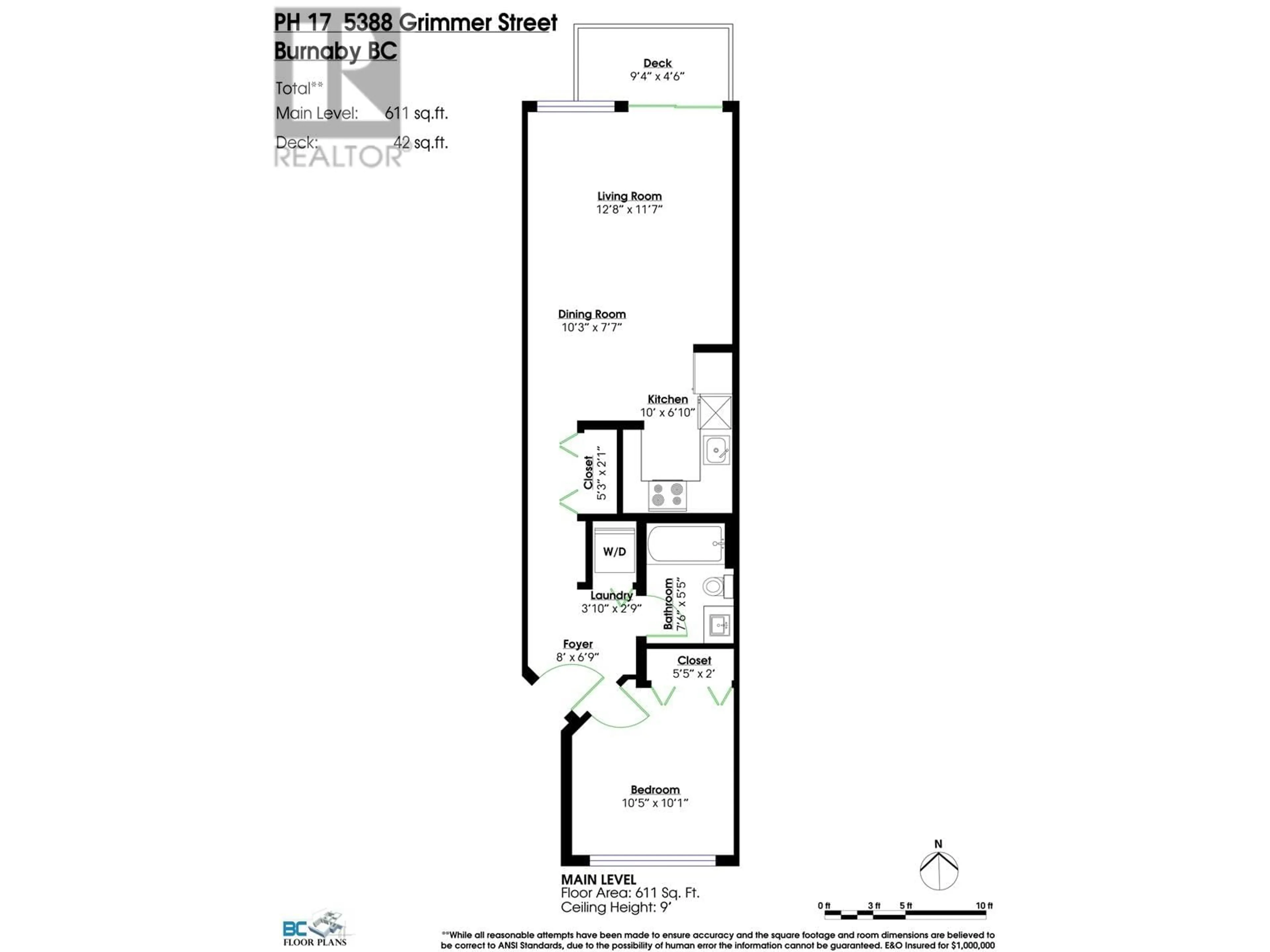 Floor plan for PH17 - 5388 GRIMMER STREET, Burnaby British Columbia V5H0B9