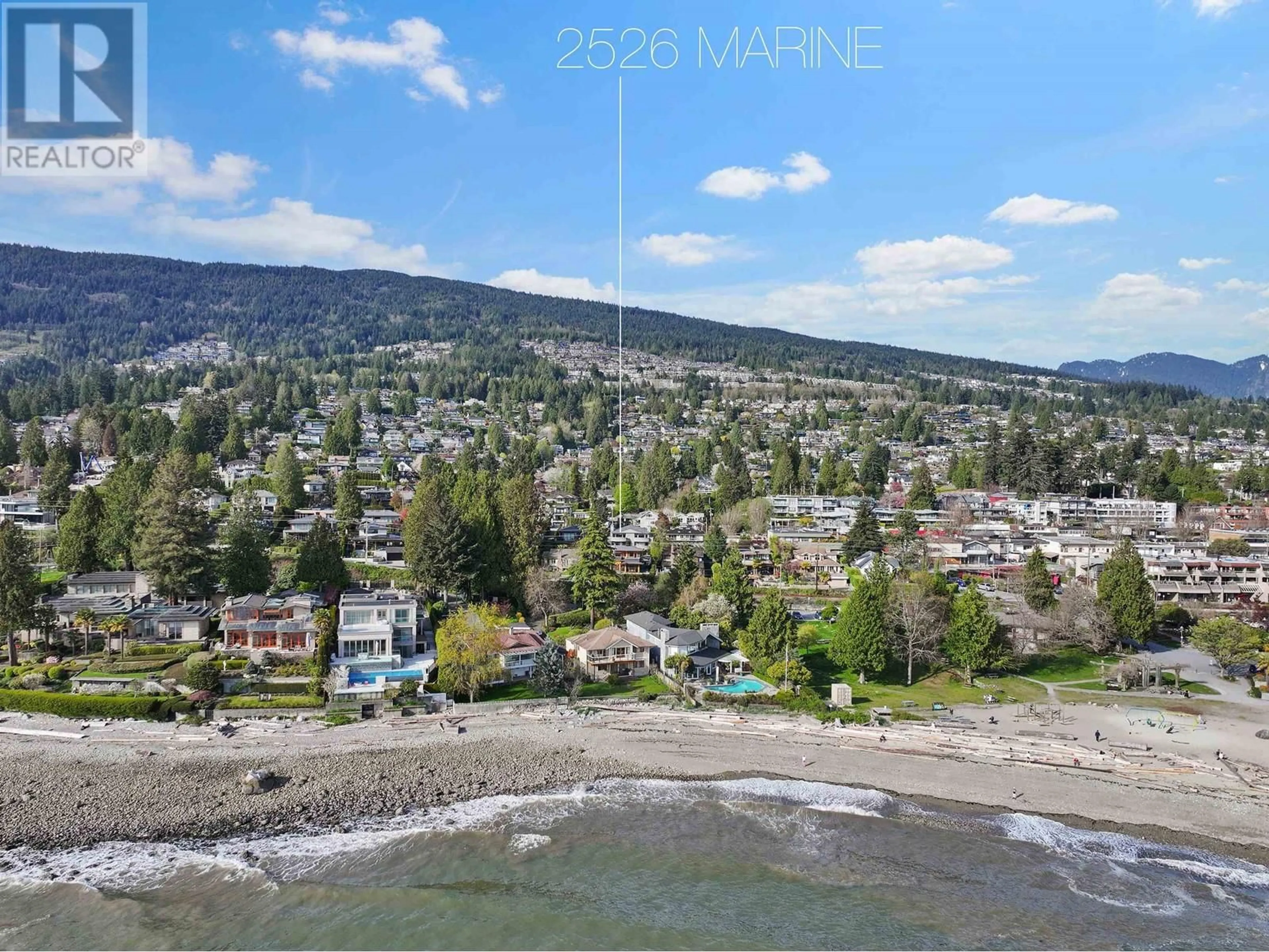 A pic from outside/outdoor area/front of a property/back of a property/a pic from drone, water/lake/river/ocean view for 2526 MARINE DRIVE, West Vancouver British Columbia V7V1L4
