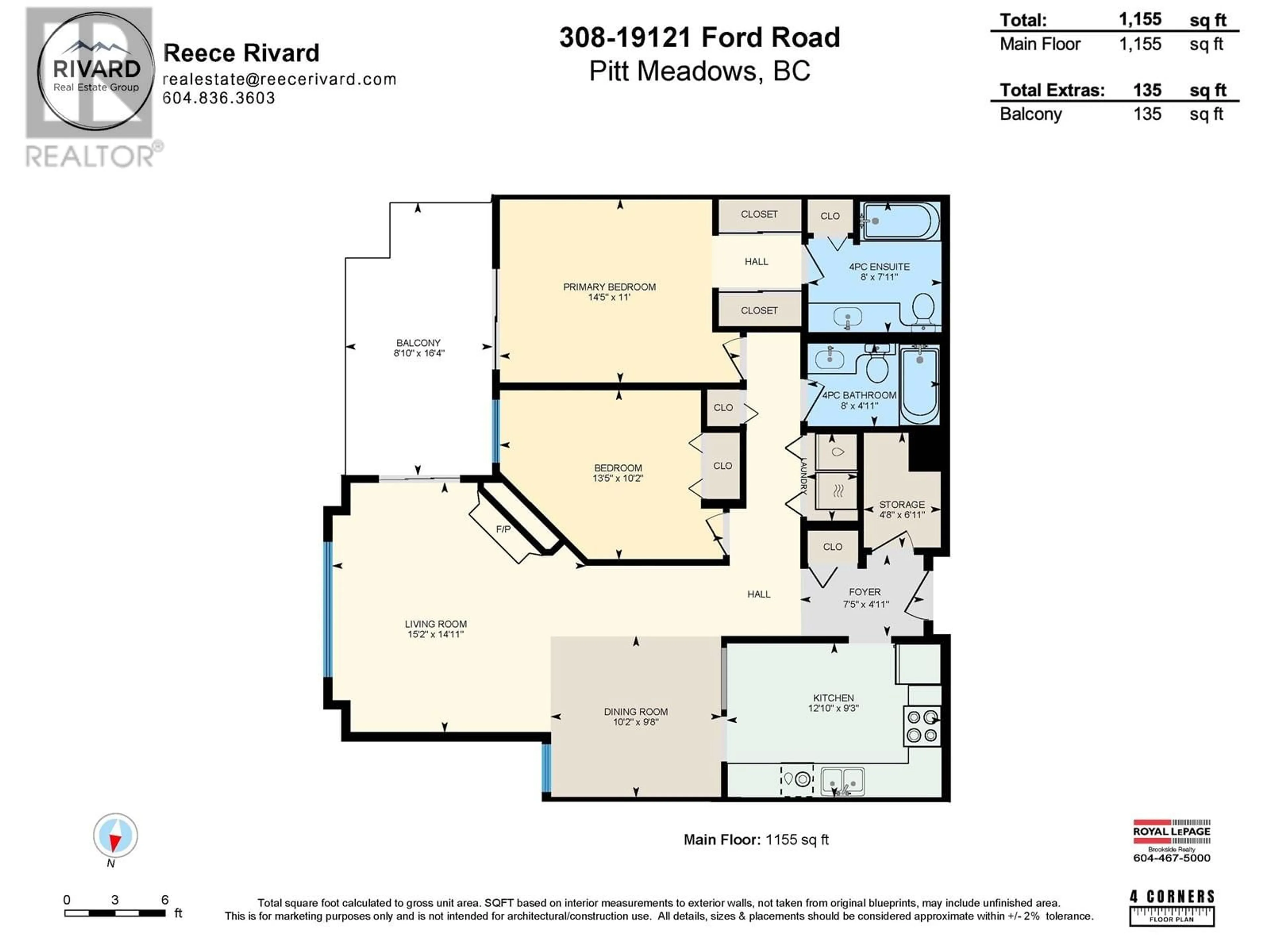 Floor plan for 308 - 19121 FORD ROAD, Pitt Meadows British Columbia V3Y2N2