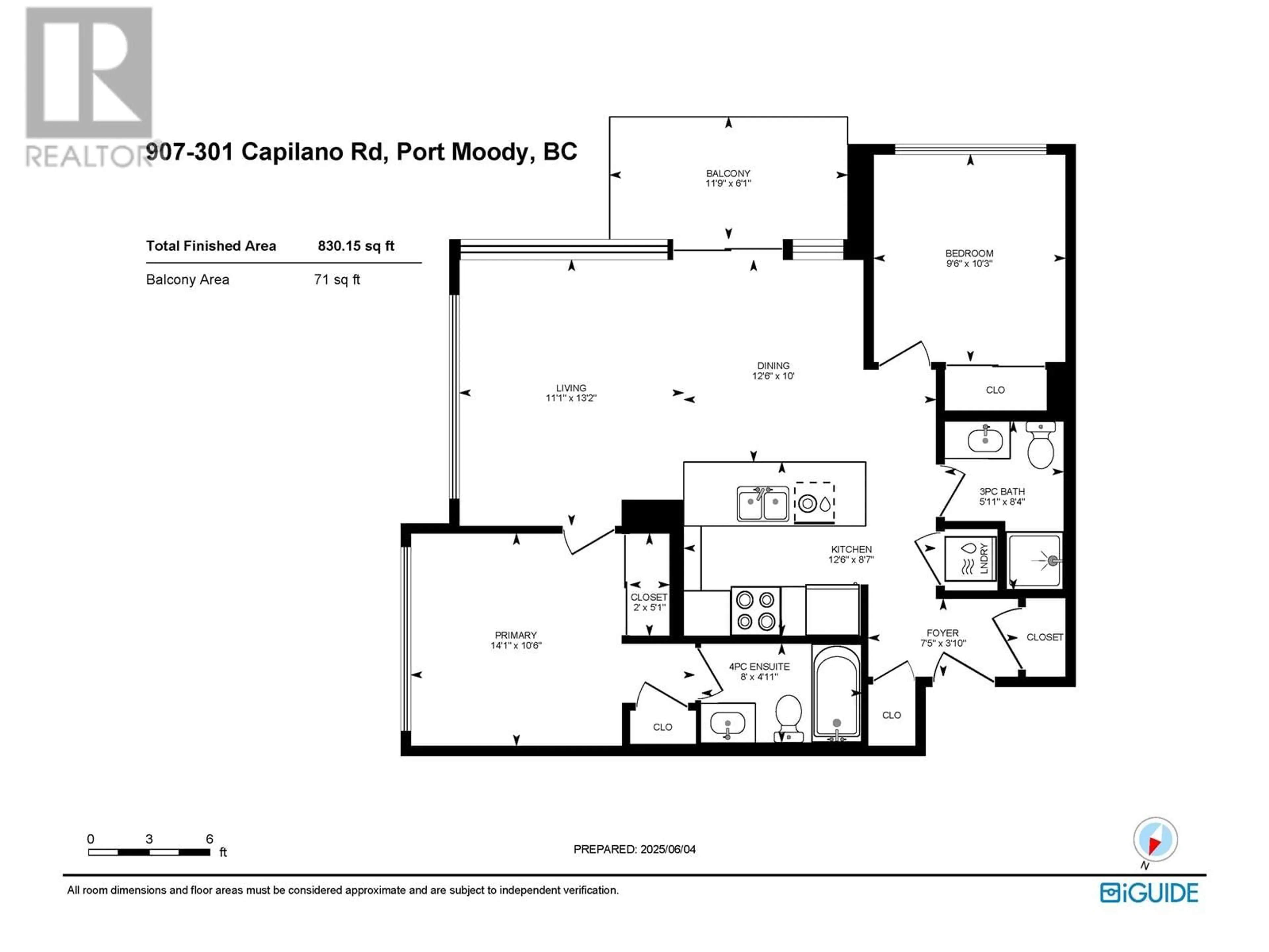 Floor plan for 907 - 301 CAPILANO ROAD, Port Moody British Columbia V3H0G6