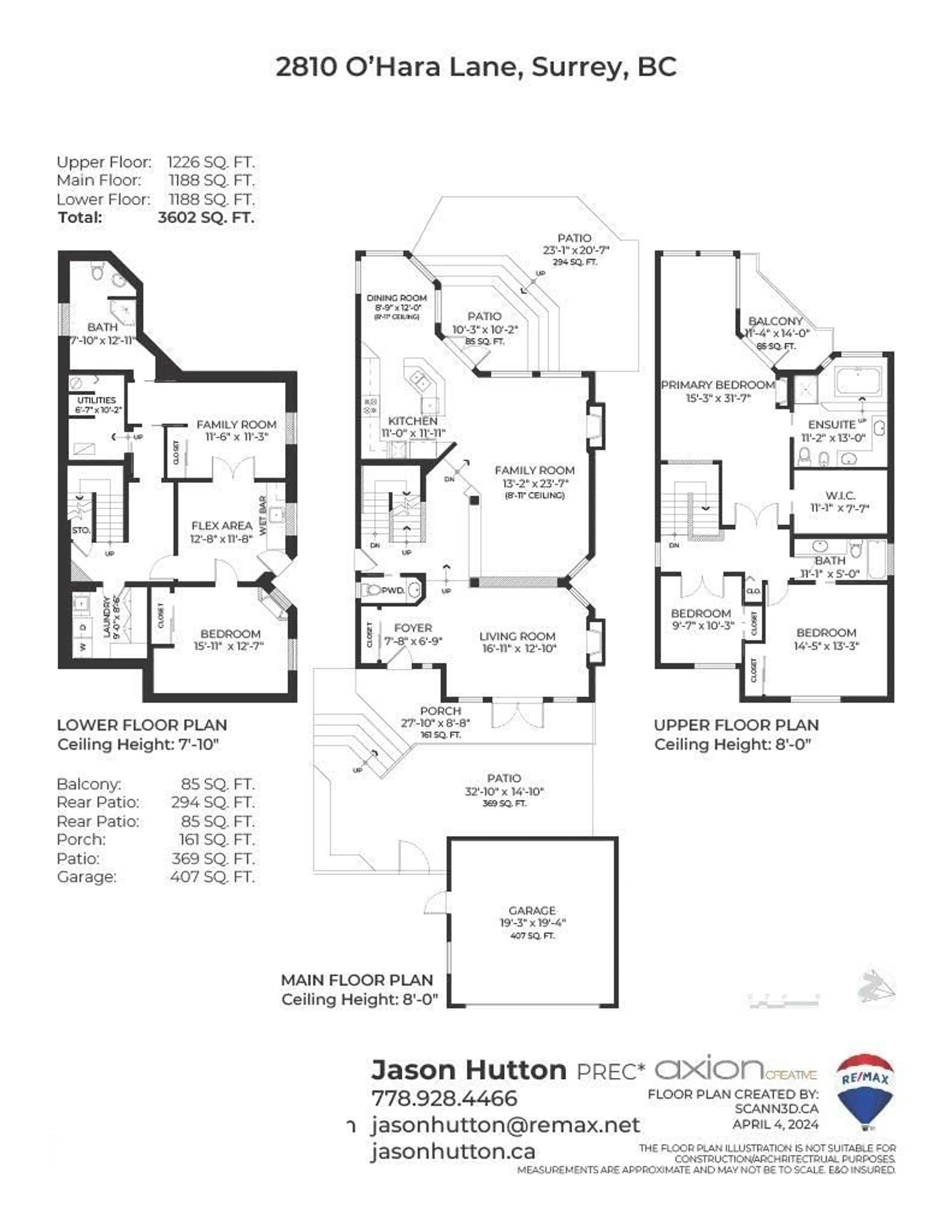 Floor plan for 2810 O'HARA, Surrey British Columbia V4A3E4