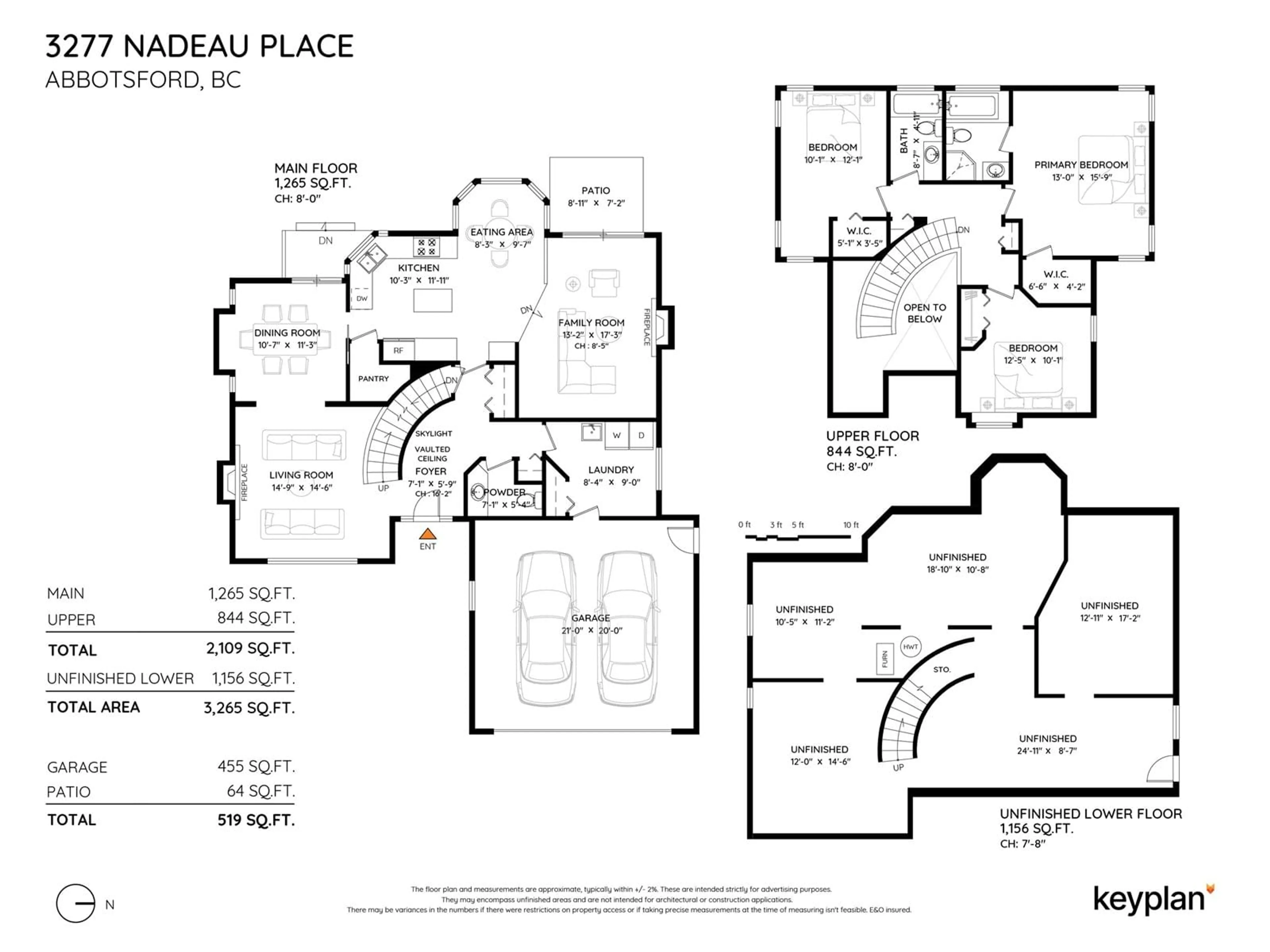 Floor plan for 3277 NADEAU, Abbotsford British Columbia V2T5E9