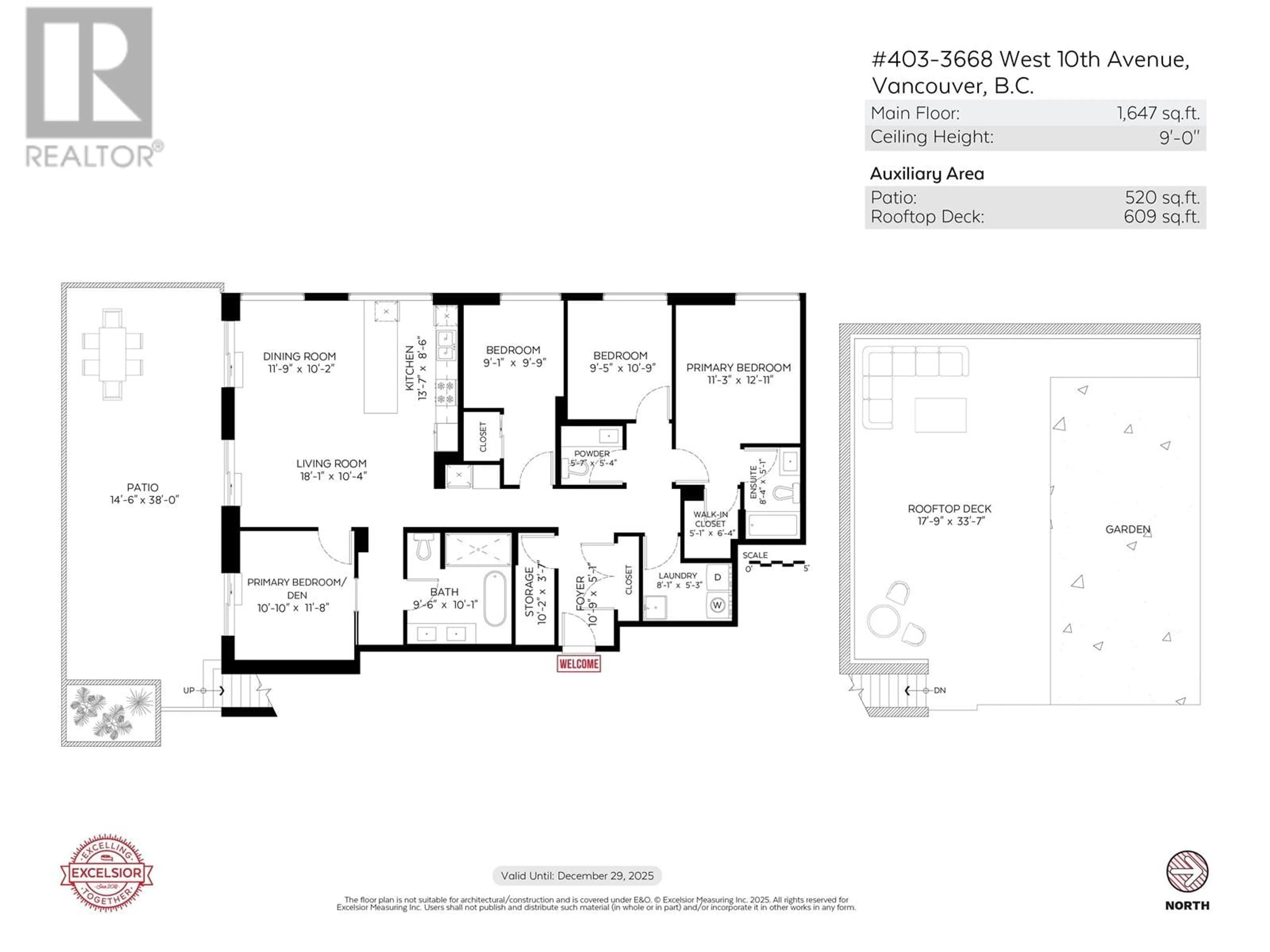 Floor plan for 403 - 3668 10TH AVENUE, Vancouver British Columbia V6R2G3