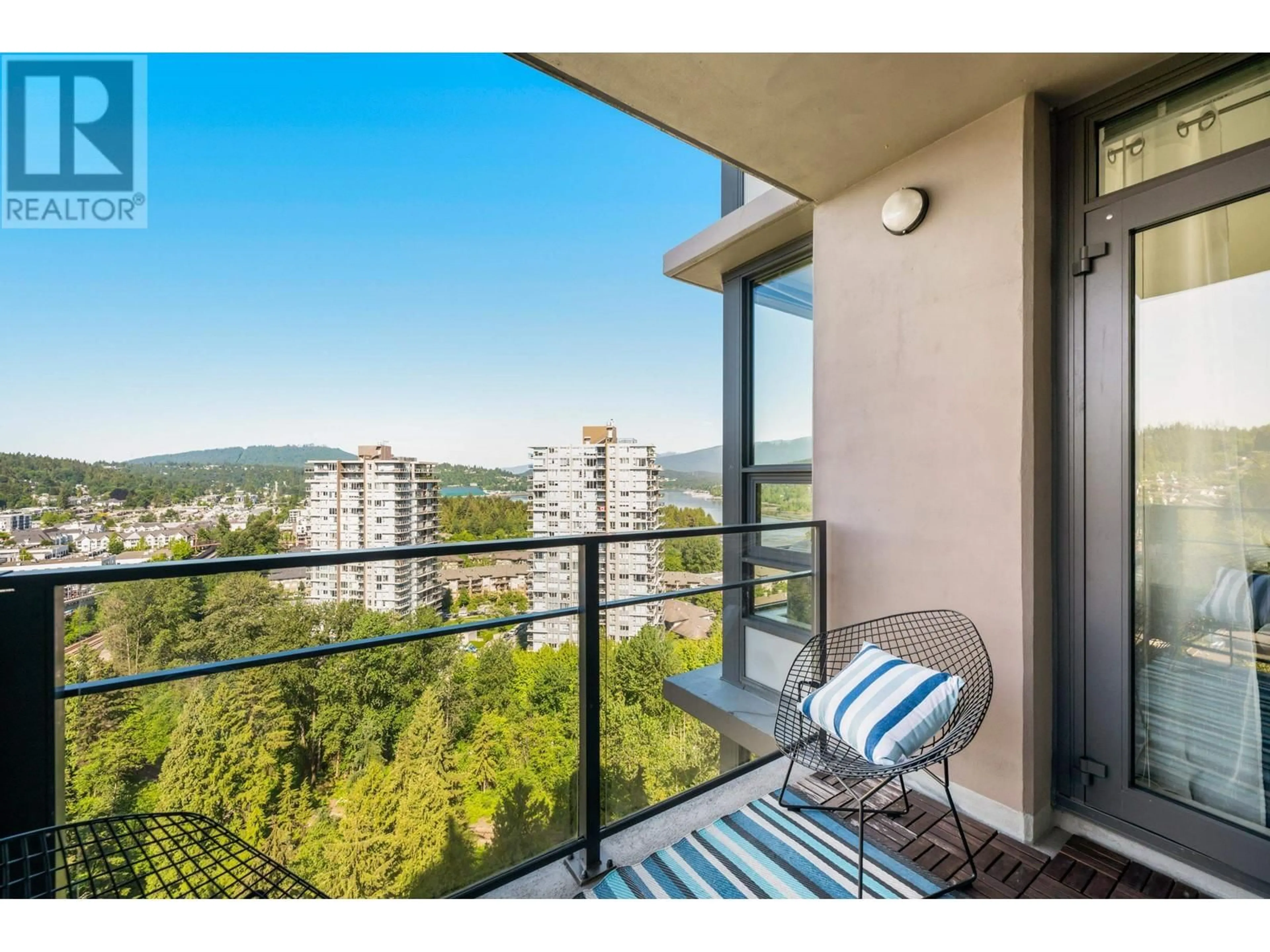 Balcony in the apartment, water/lake/river/ocean view for 2202 - 301 CAPILANO ROAD, Port Moody British Columbia V3H0G6