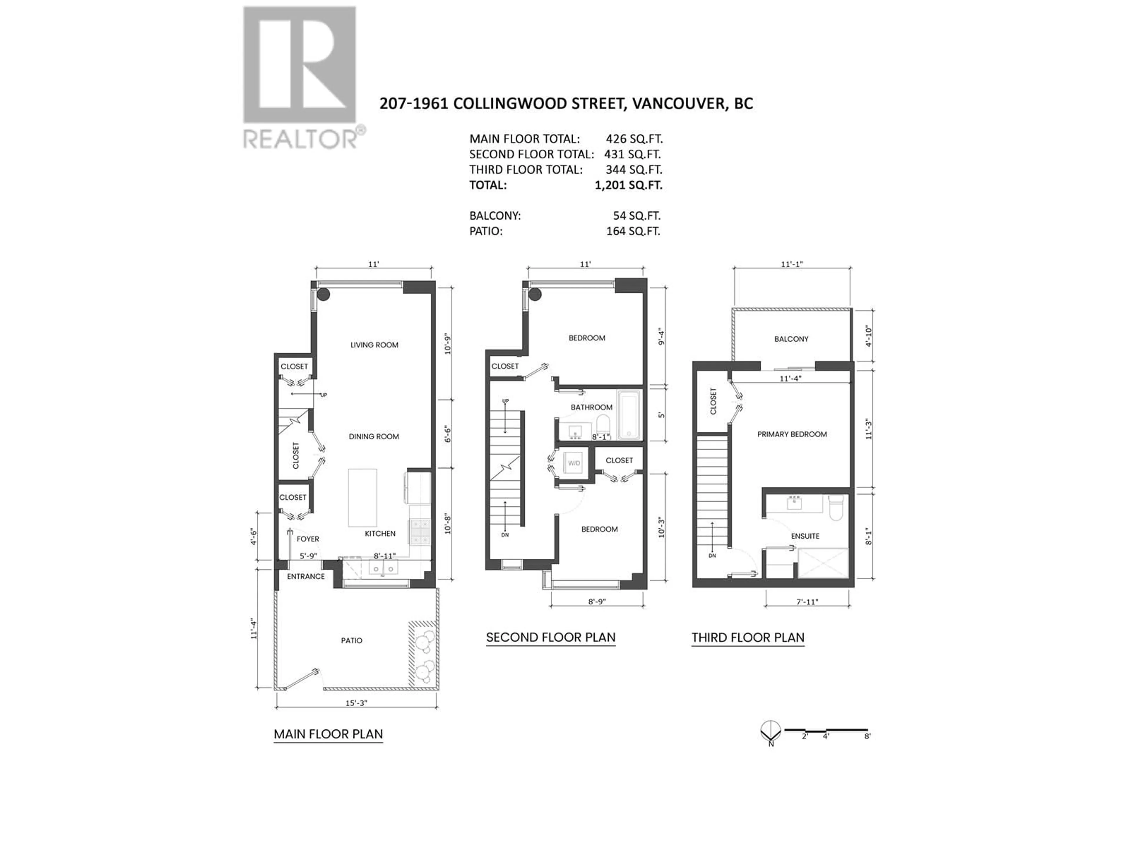 Floor plan for 207 - 1961 COLLINGWOOD STREET, Vancouver British Columbia V6R3K6