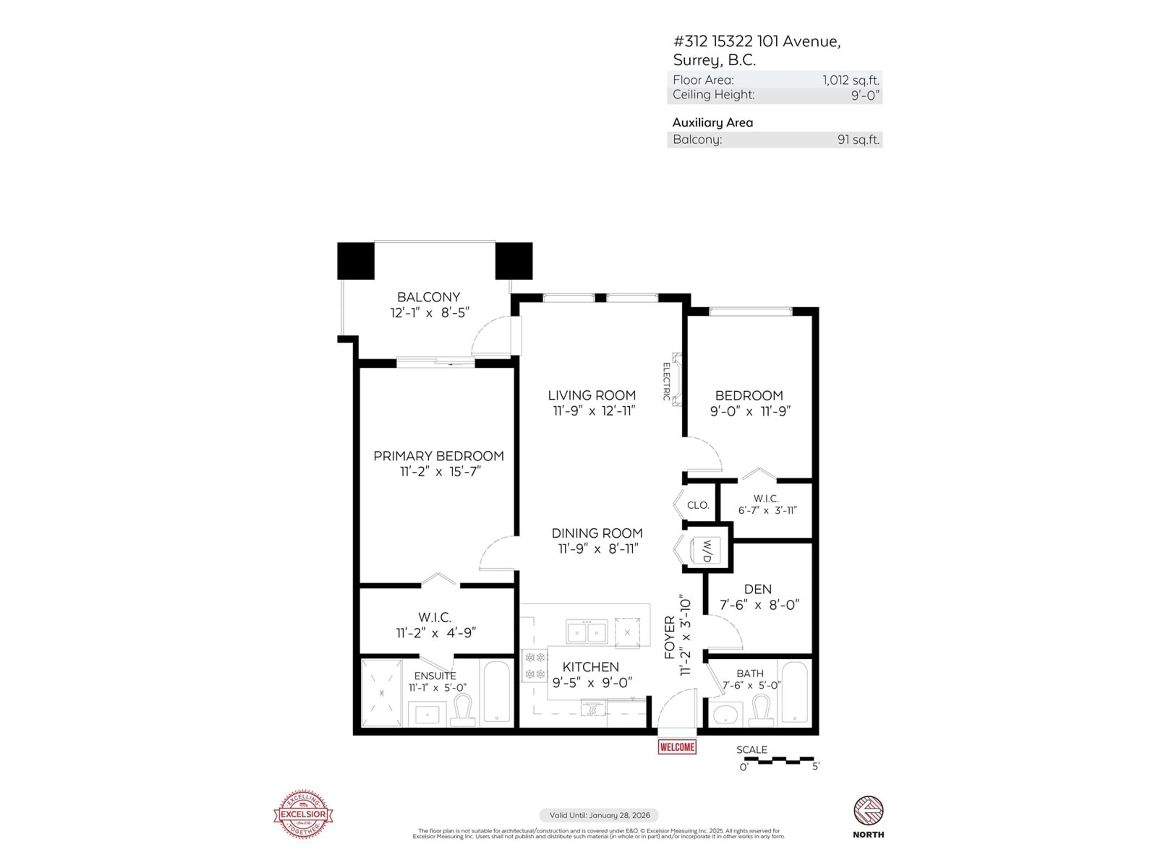 Floor plan for 312 - 15322 101, Surrey British Columbia V3R4G9