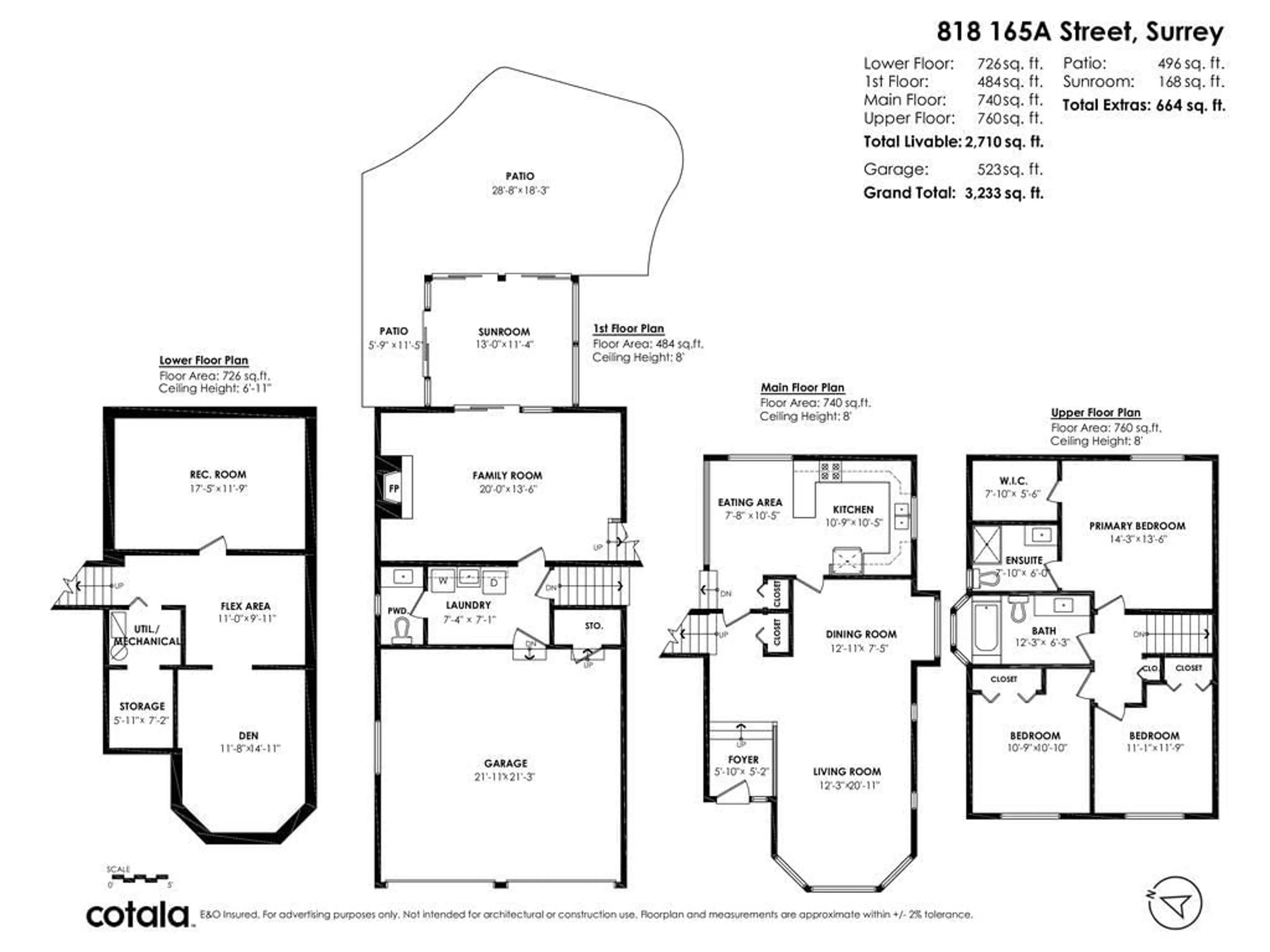 Floor plan for 818 165A, Surrey British Columbia V4A9C3