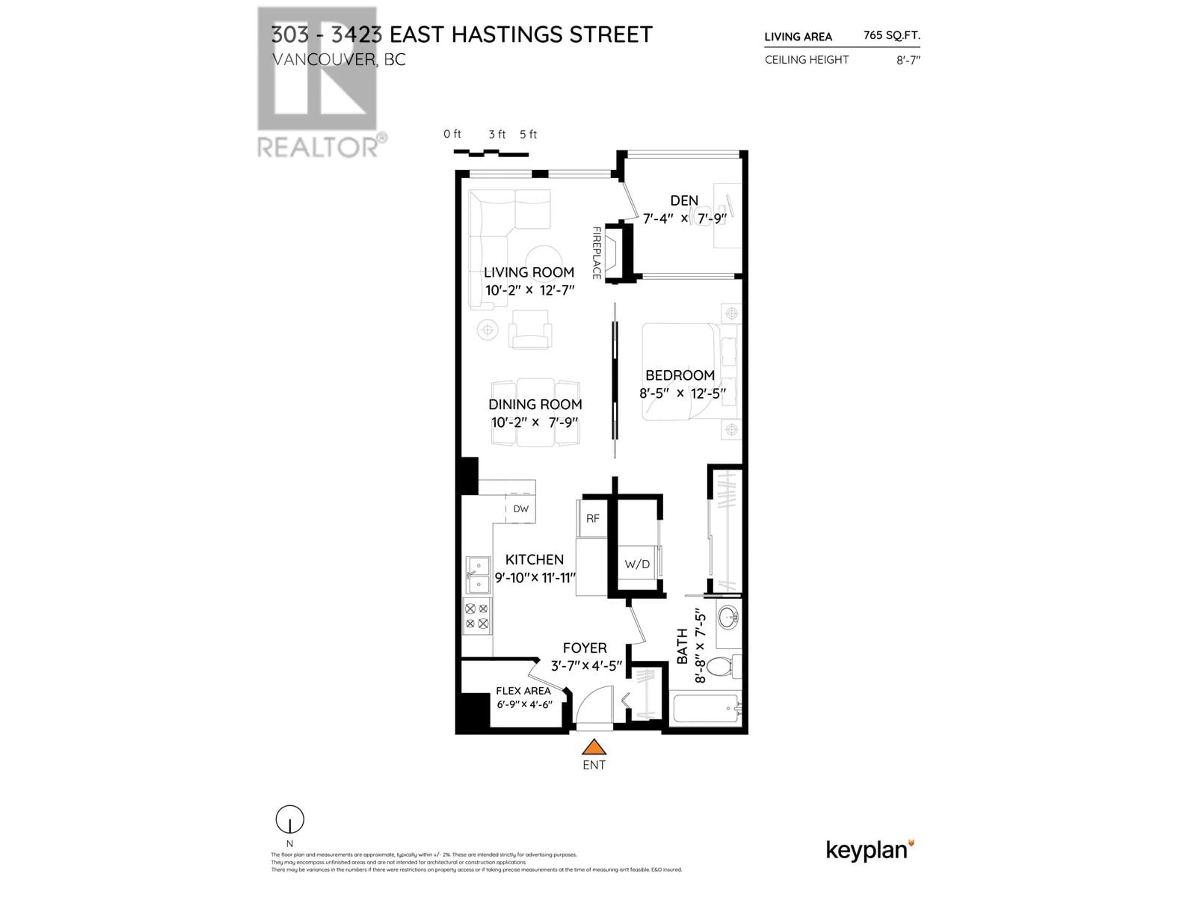 Floor plan for 303 - 3423 HASTINGS STREET, Vancouver British Columbia V5K2A5