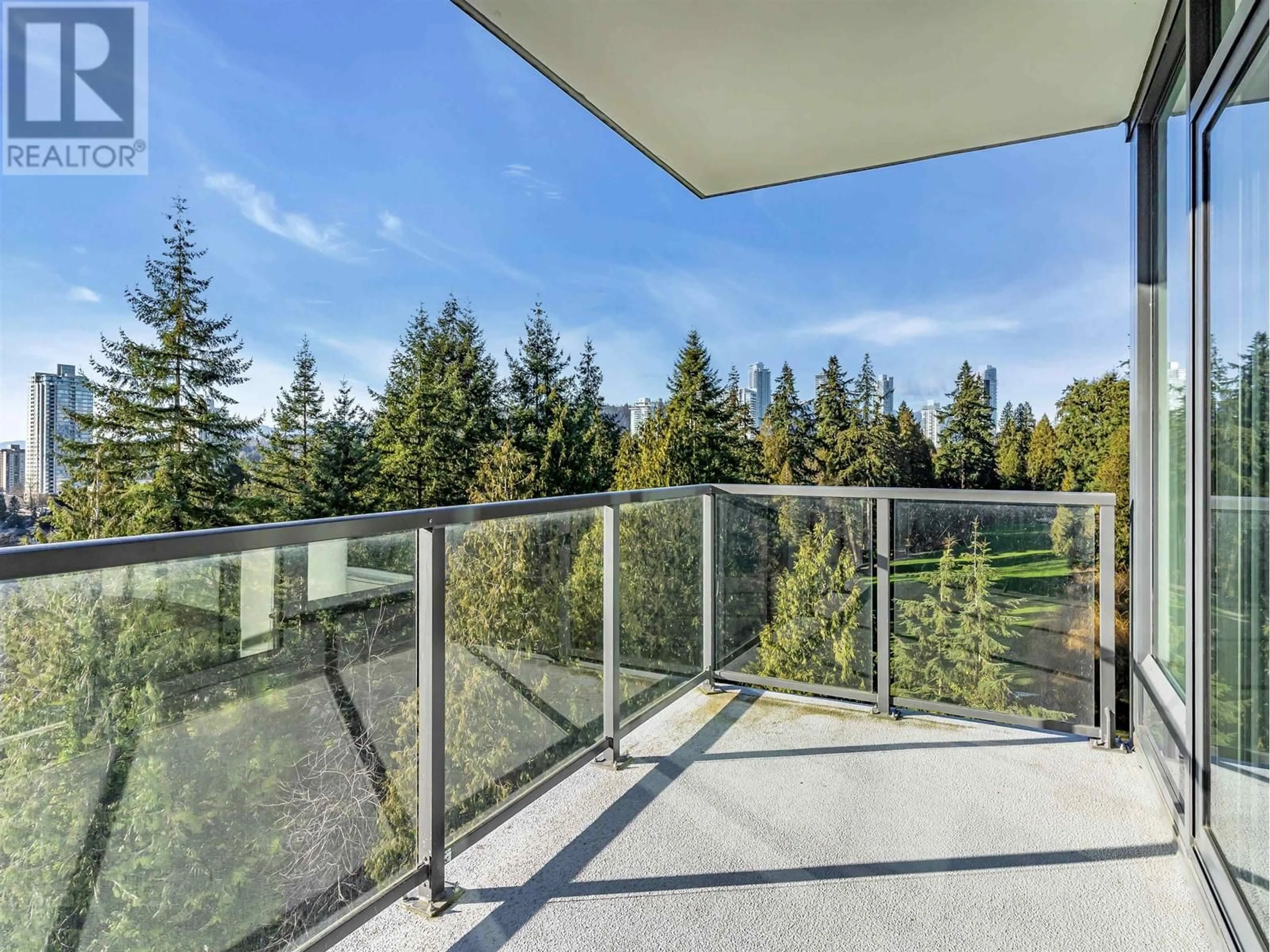 Balcony in the apartment, forest/trees view for 1208 - 595 AUSTIN AVENUE, Coquitlam British Columbia V3K3N2