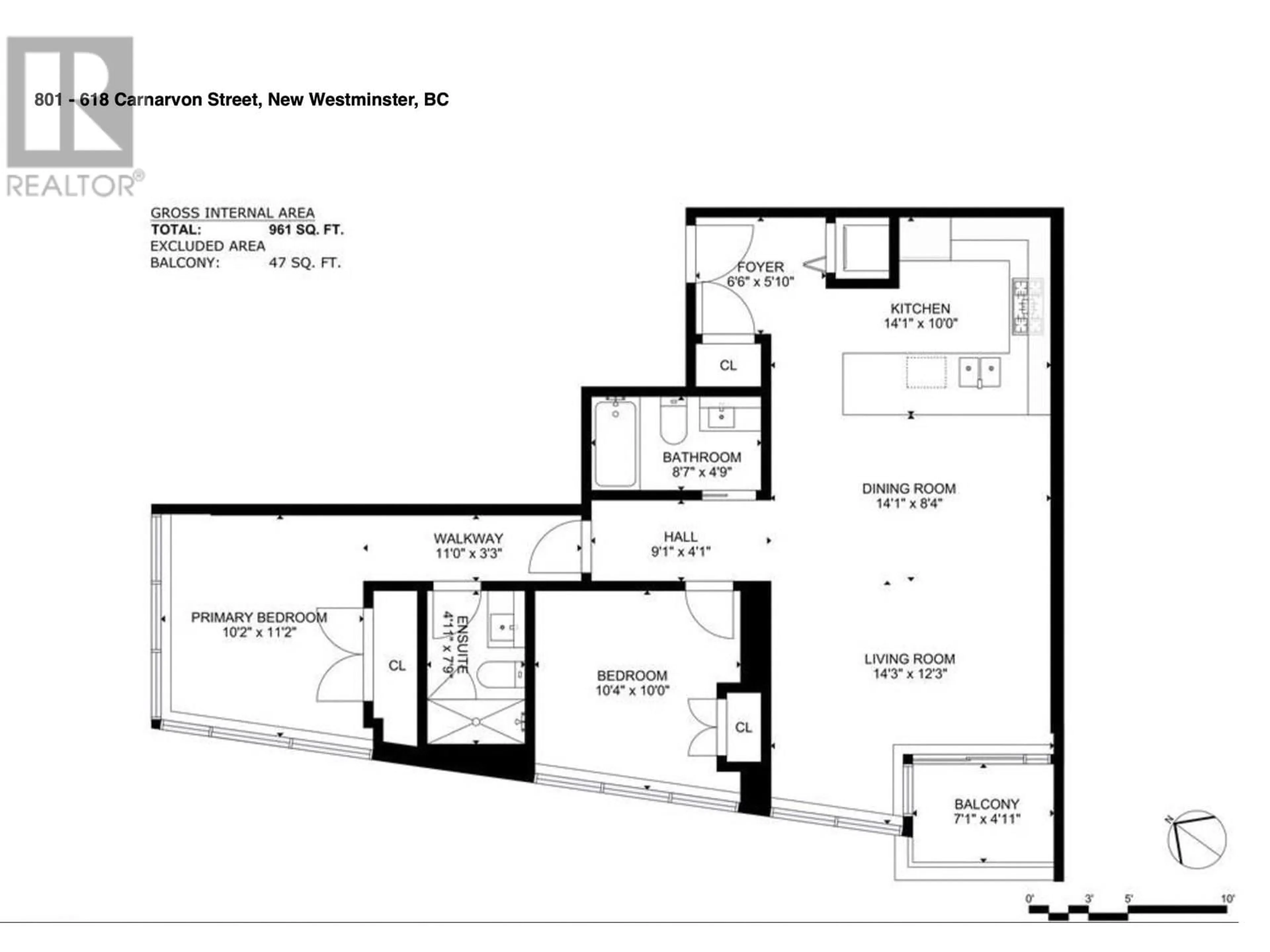 Floor plan for 801 - 618 CARNARVON STREET, New Westminster British Columbia V3M1E9