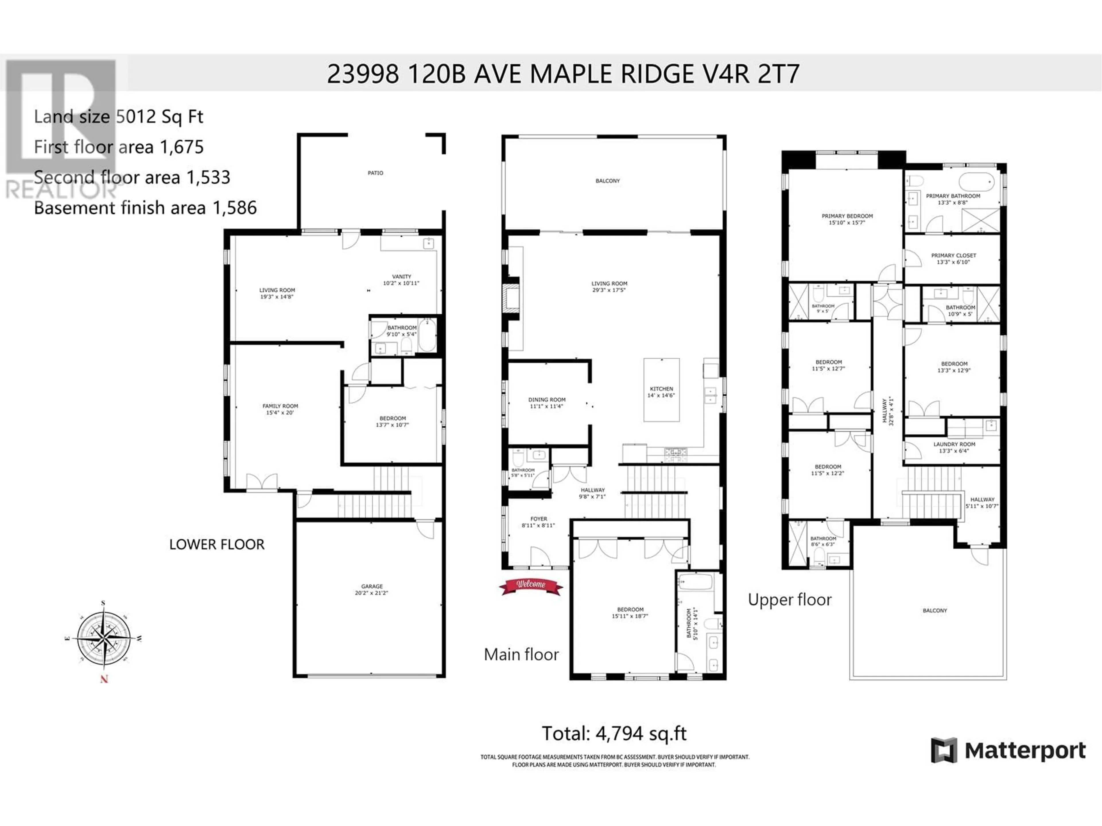 Floor plan for 23998 120B AVENUE, Maple Ridge British Columbia V4R2T7