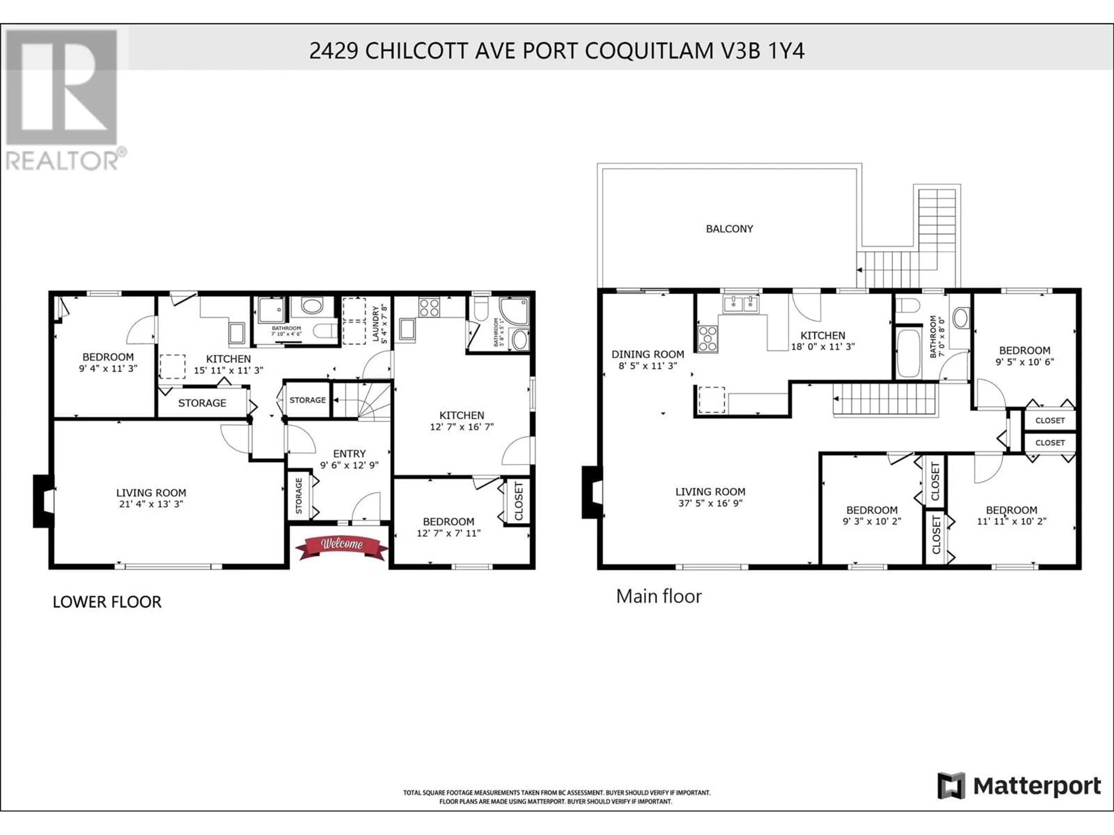 Floor plan for 2429 CHILCOTT AVENUE, Port Coquitlam British Columbia V3B1Y4