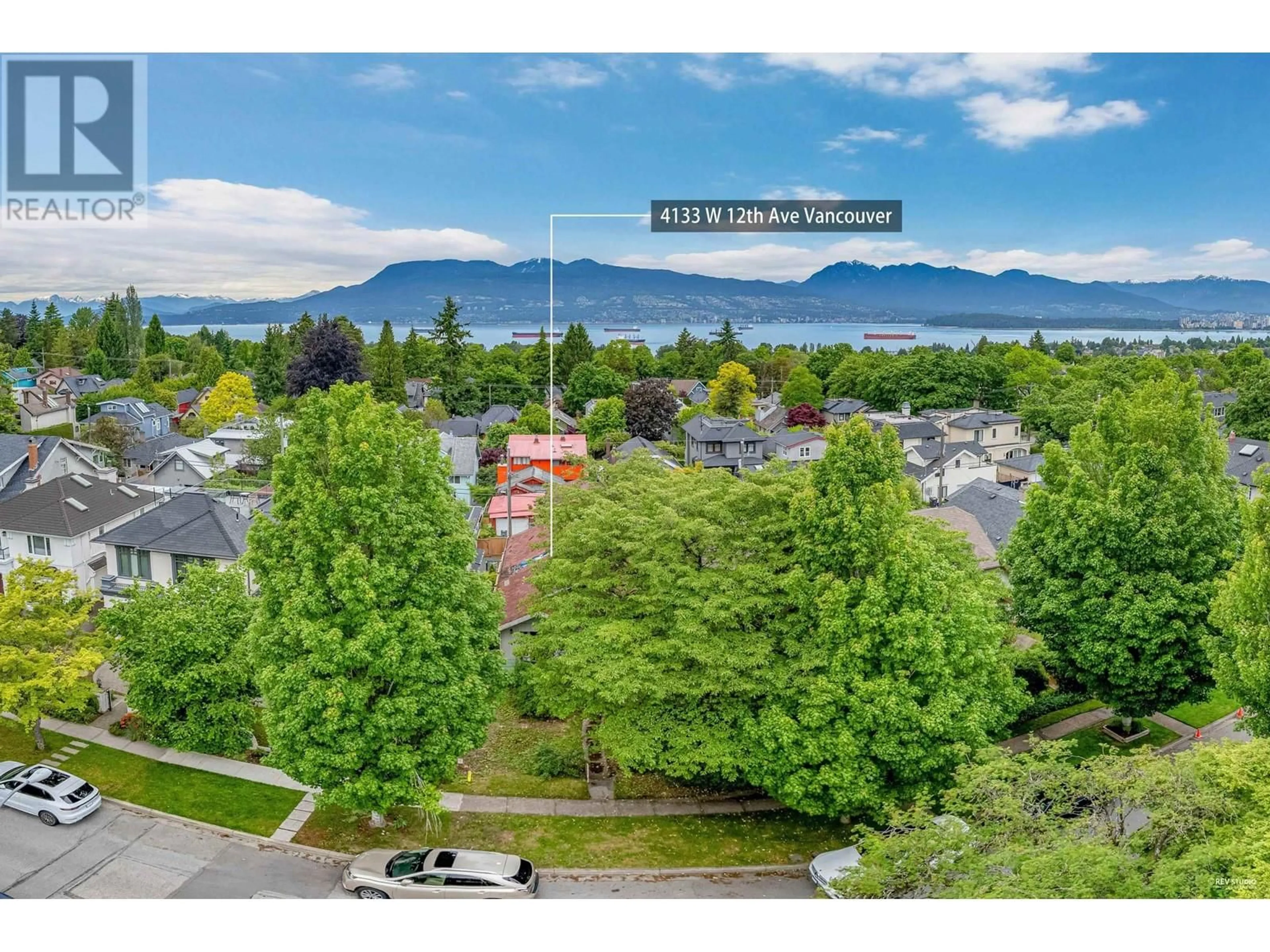 A pic from outside/outdoor area/front of a property/back of a property/a pic from drone, mountain view for 4133 12TH AVENUE, Vancouver British Columbia V6R2P5
