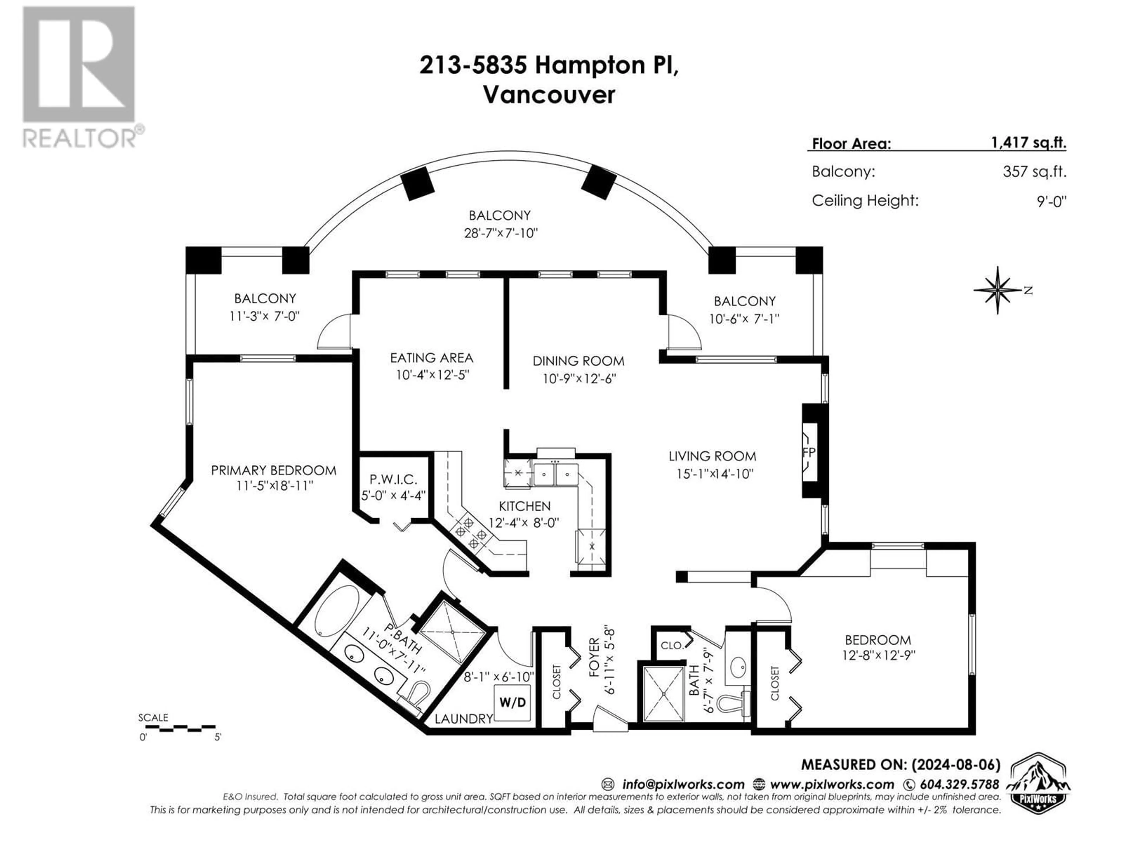 Floor plan for 213 - 5835 HAMPTON PLACE, Vancouver British Columbia V6T2G2