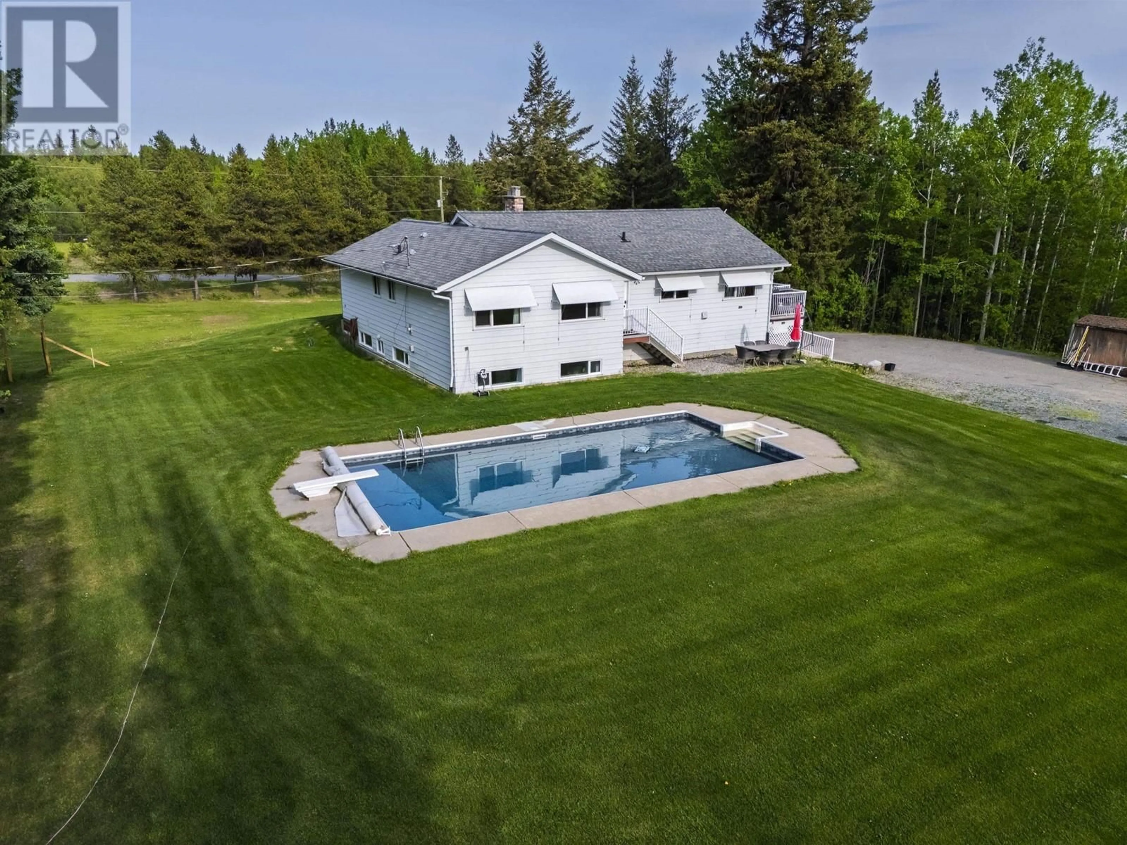 A pic from outside/outdoor area/front of a property/back of a property/a pic from drone, water/lake/river/ocean view for 11645 MAURAEN DRIVE, Prince George British Columbia V2N5B7