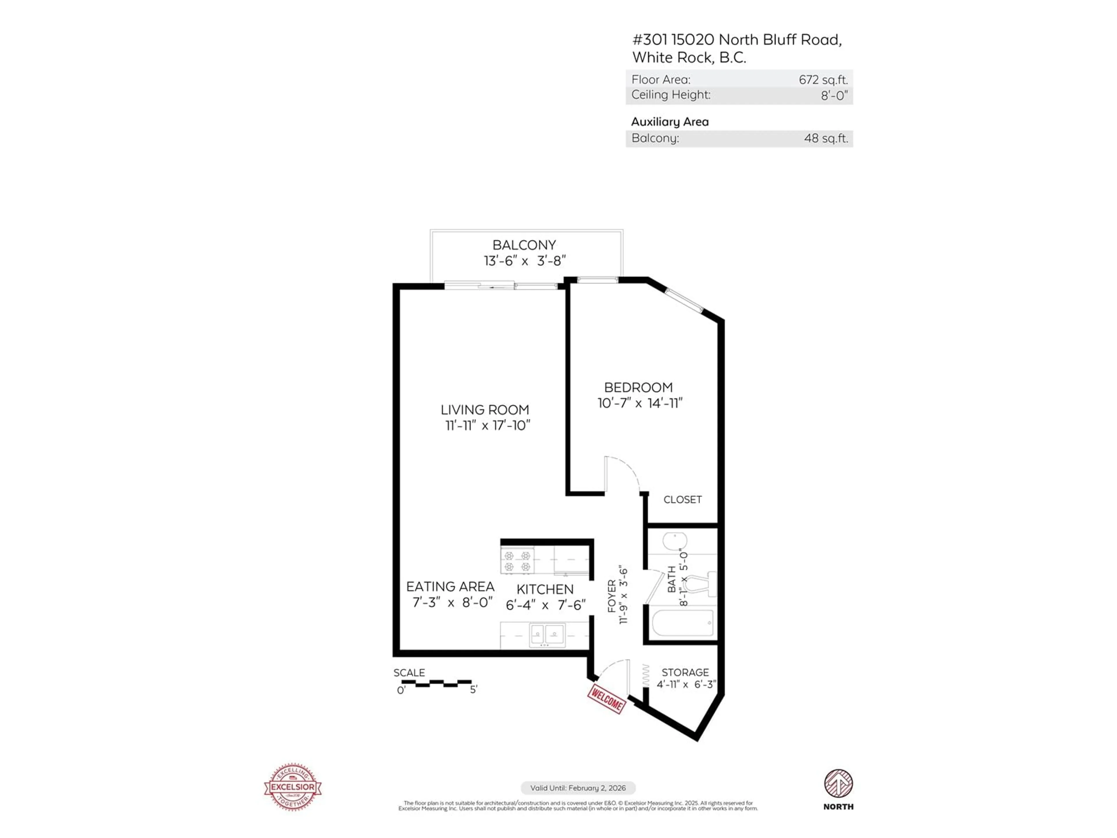 Floor plan for 301 - 15020 NORTH BLUFF, White Rock British Columbia V4B5A4