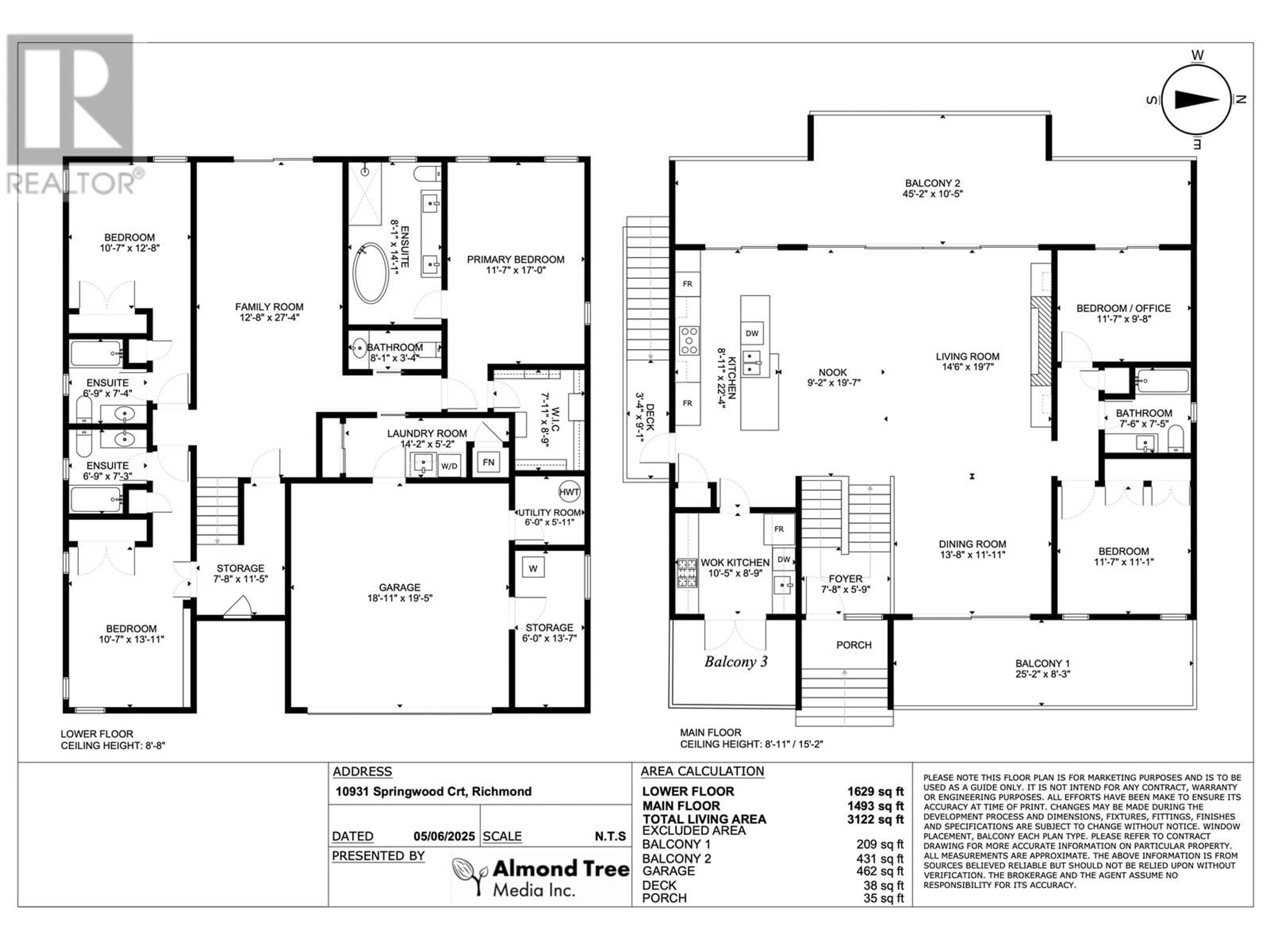 Floor plan for 10931 SPRINGWOOD COURT, Richmond British Columbia V7E1Y2