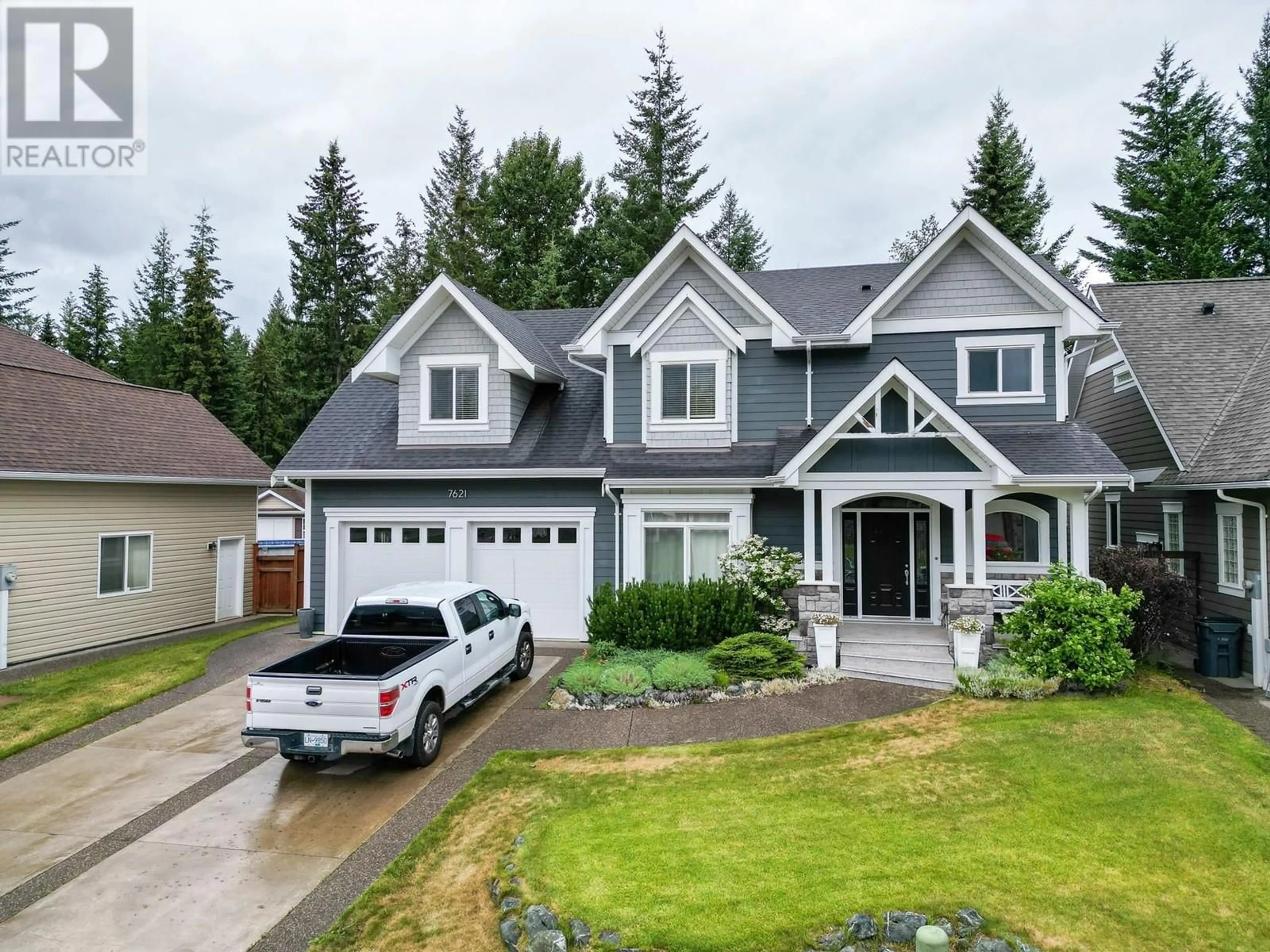 Home with vinyl exterior material, street for 7621 LOEDEL CRESCENT, Prince George British Columbia V2N0A5