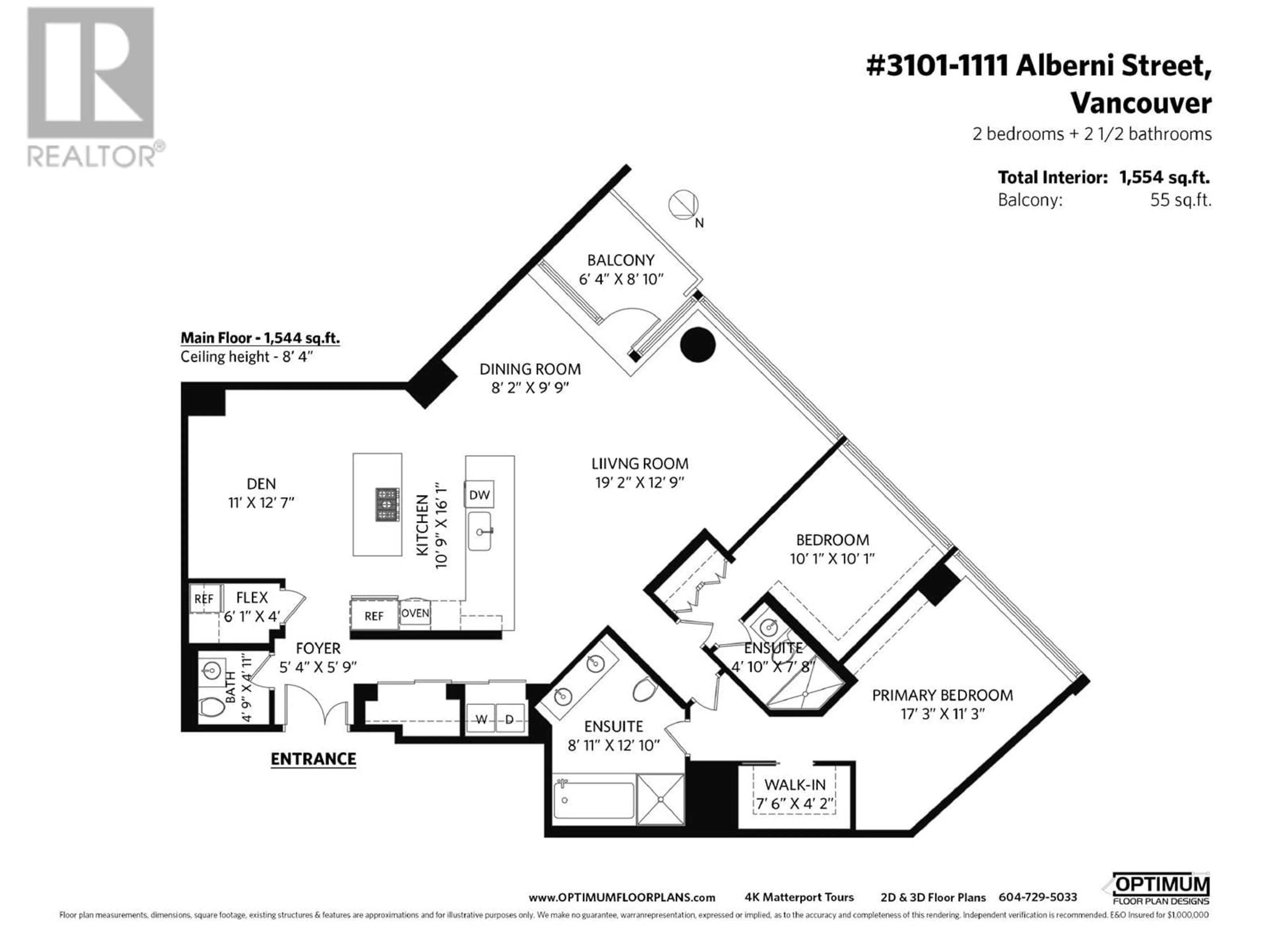Floor plan for 3101 - 1111 ALBERNI STREET, Vancouver British Columbia V6E4V2