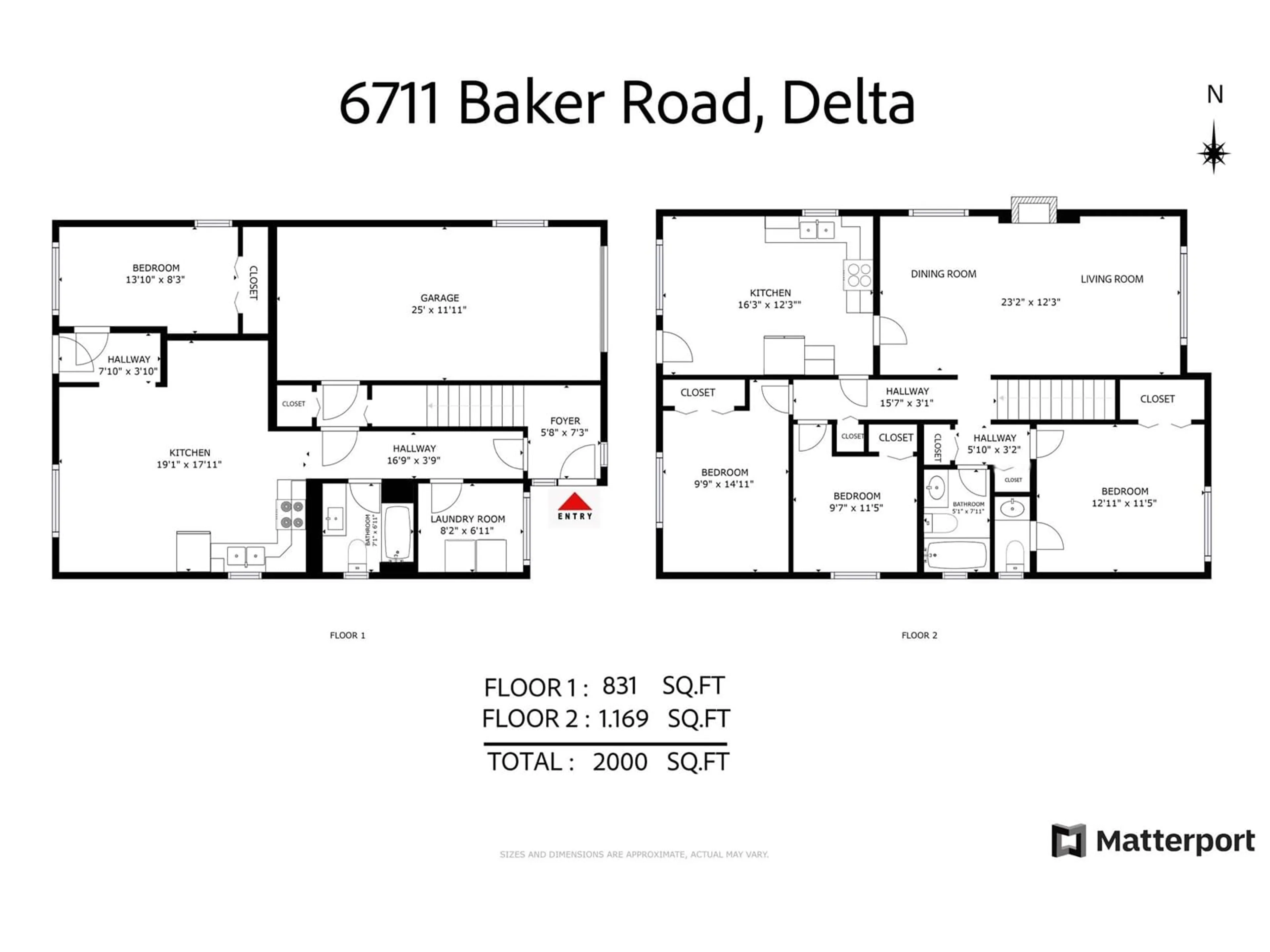 Floor plan for 6711 BAKER, Delta British Columbia V4E2T8