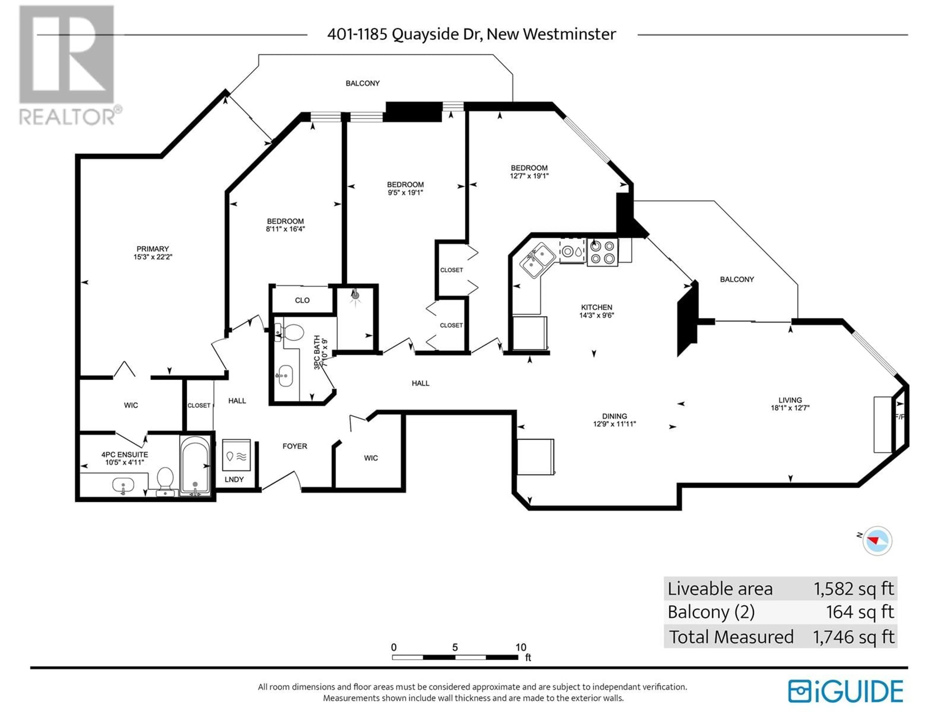 Floor plan for 401 - 1185 QUAYSIDE DRIVE, New Westminster British Columbia V3M6T8