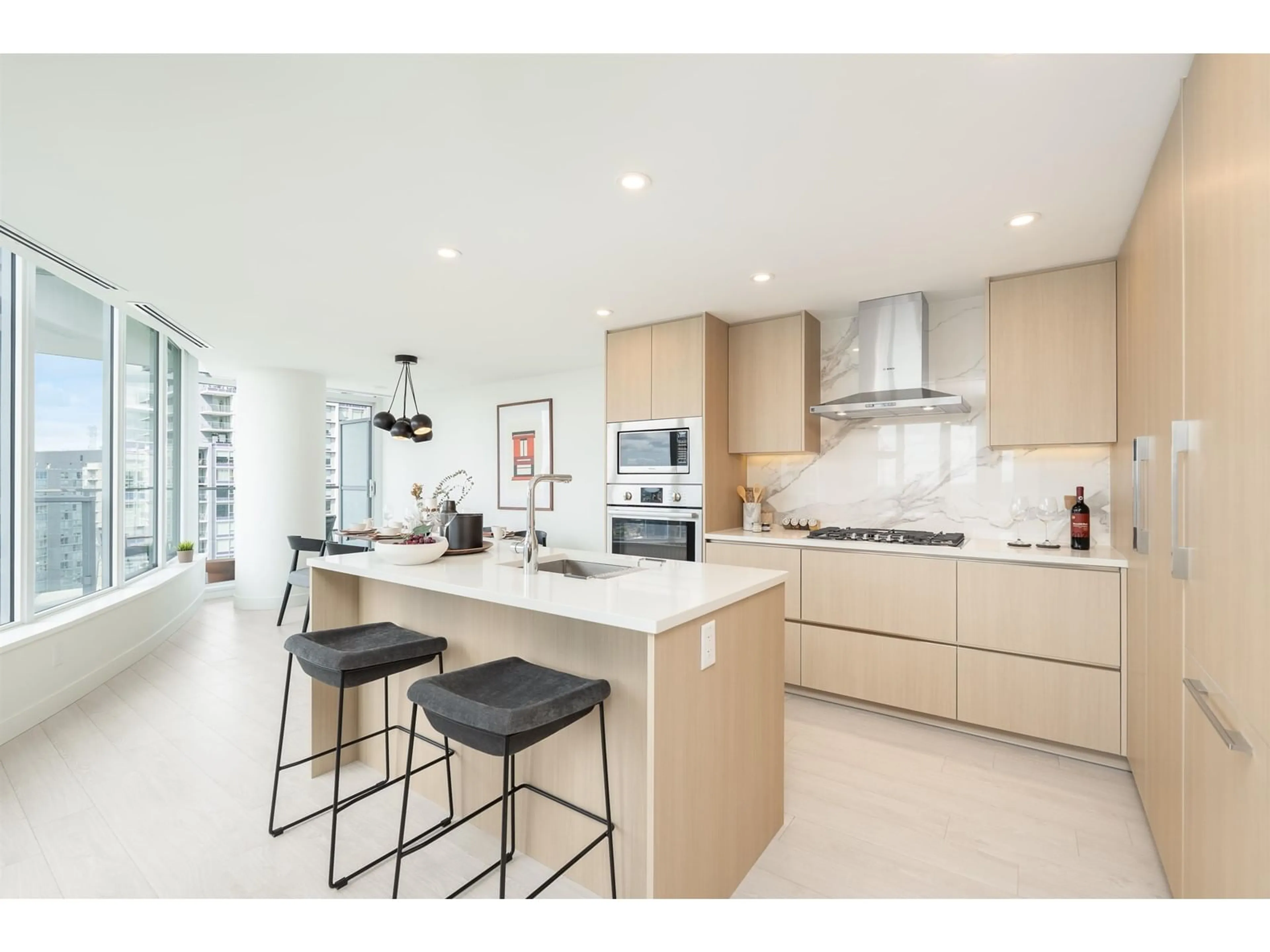 Contemporary kitchen, ceramic/tile floor for 3505 - 13768 100, Surrey British Columbia V3T5X7