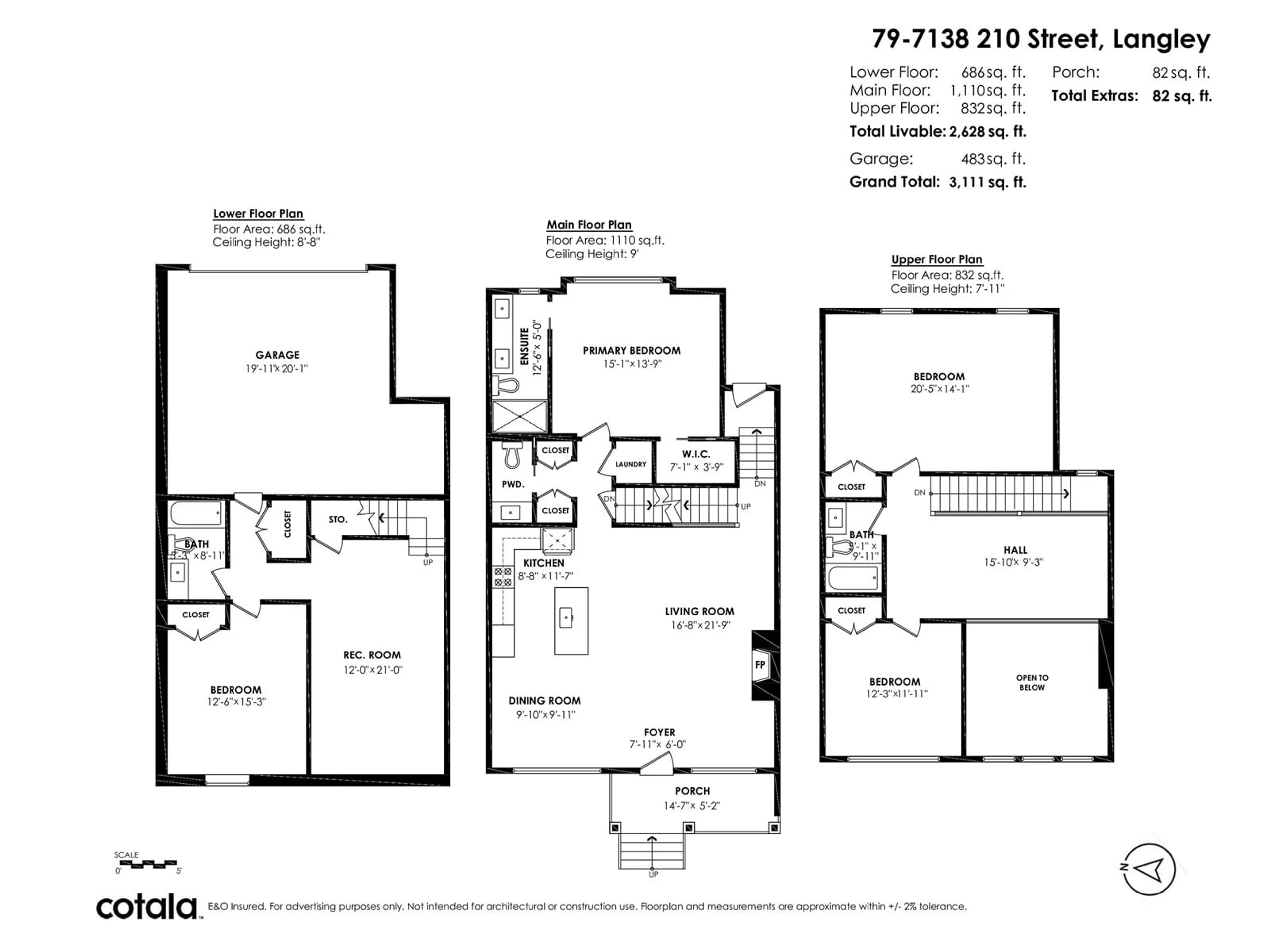 Floor plan for 79 - 7138 210, Langley British Columbia V2Y0V7