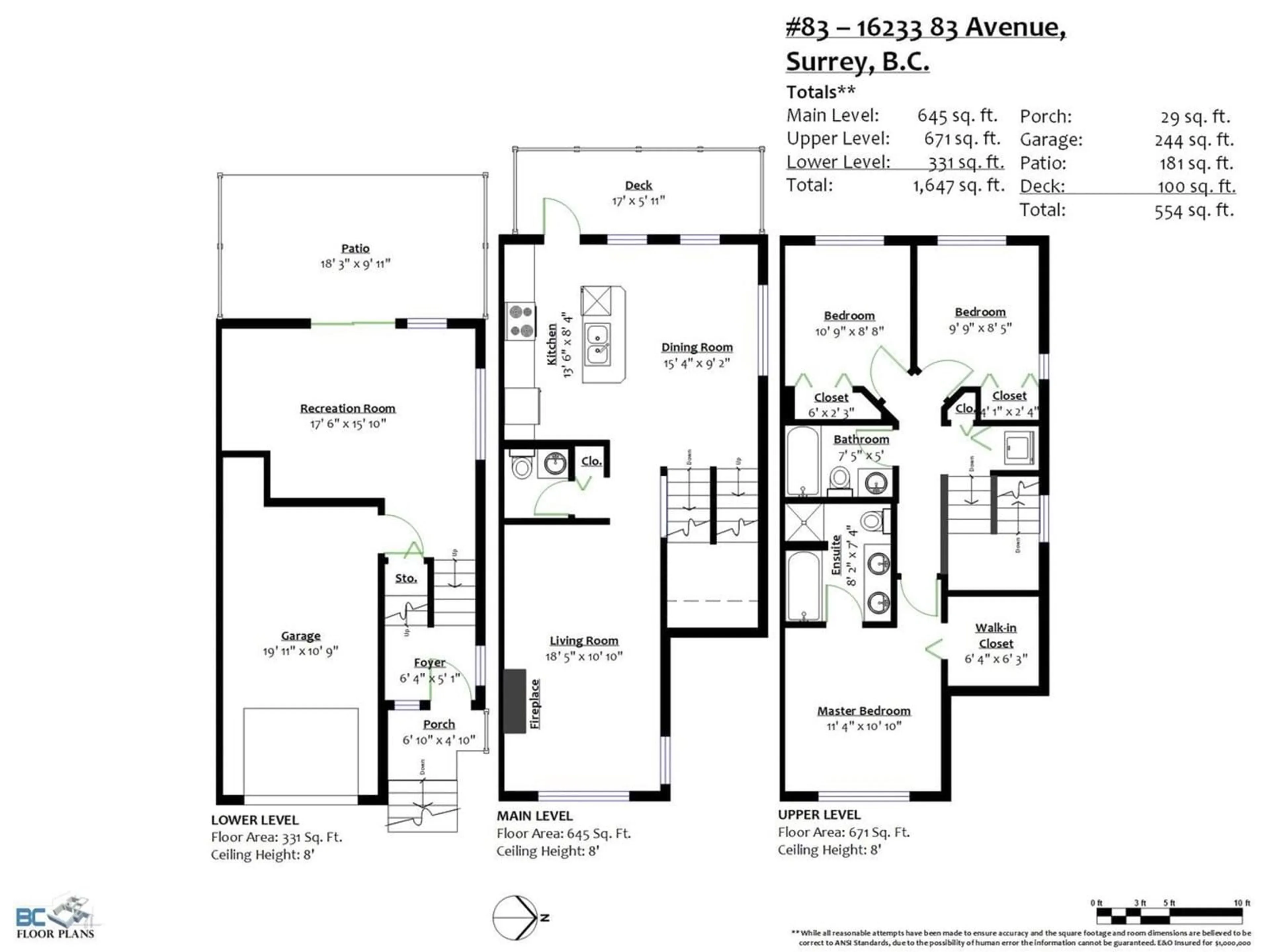 Floor plan for 83 - 16233 83, Surrey British Columbia V4N0Z3