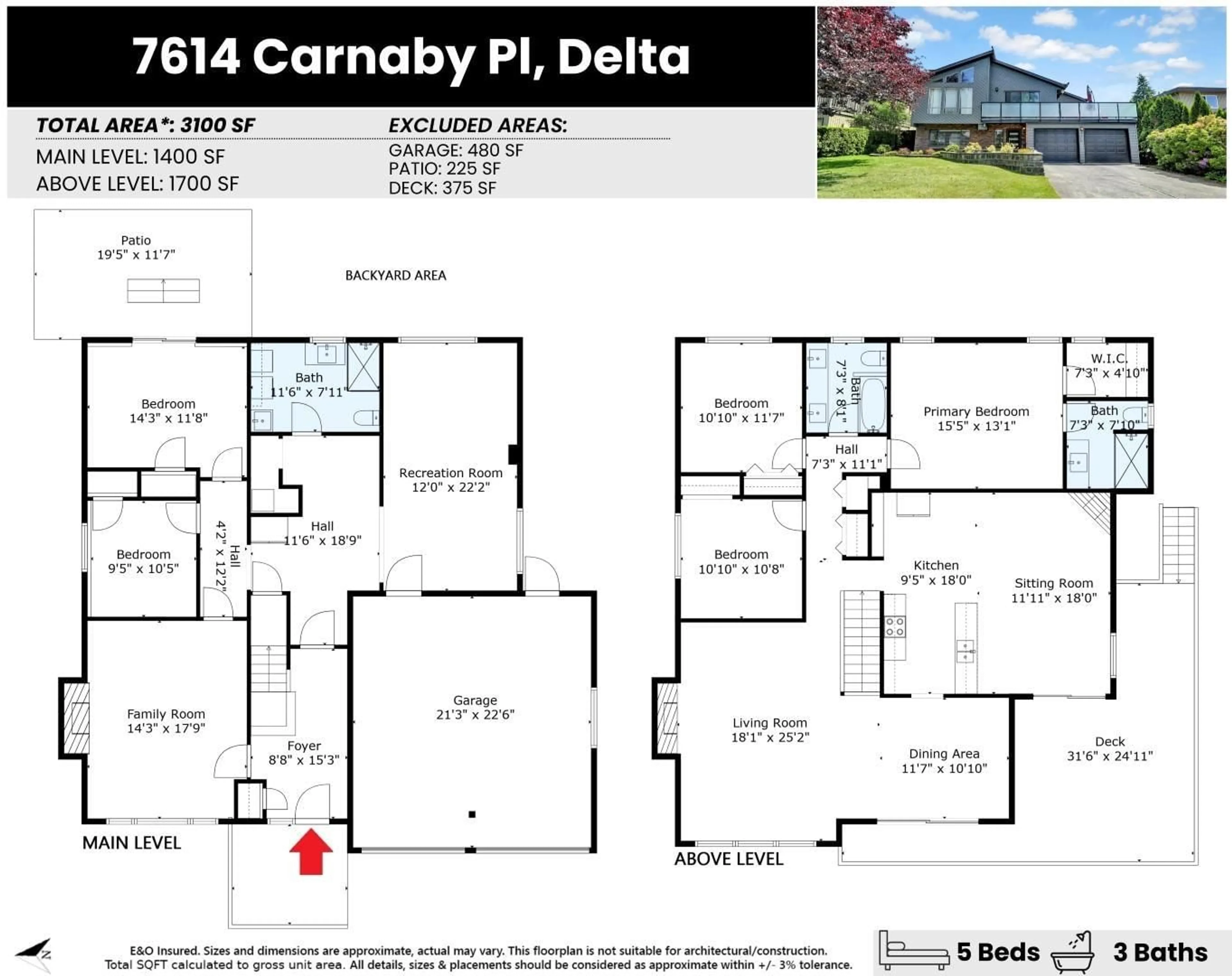 Floor plan for 7614 CARNABY, Delta British Columbia V4C7X2