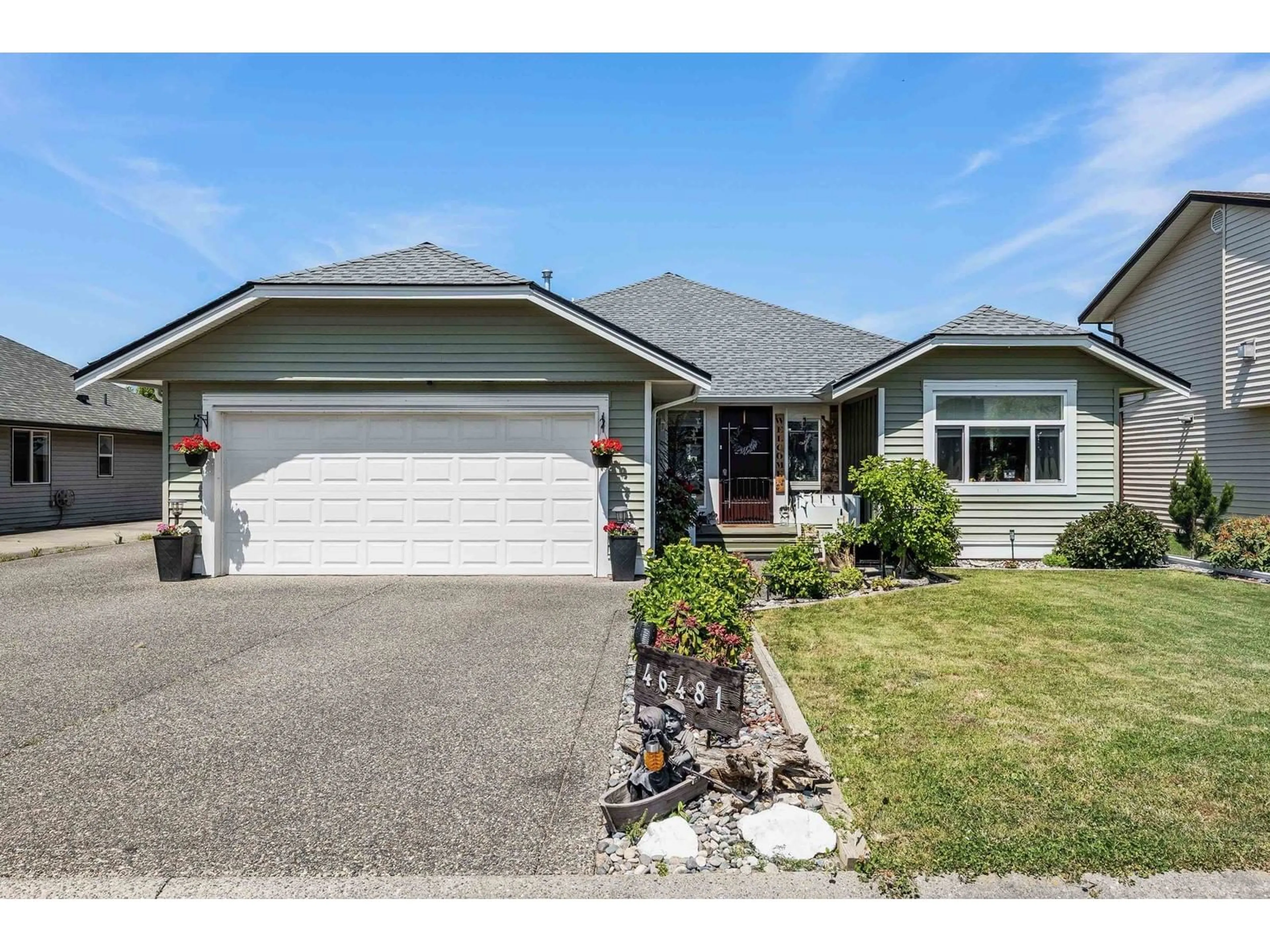 Home with vinyl exterior material, street for 46481 RANCHERO DRIVE, Chilliwack British Columbia V4Z1K3