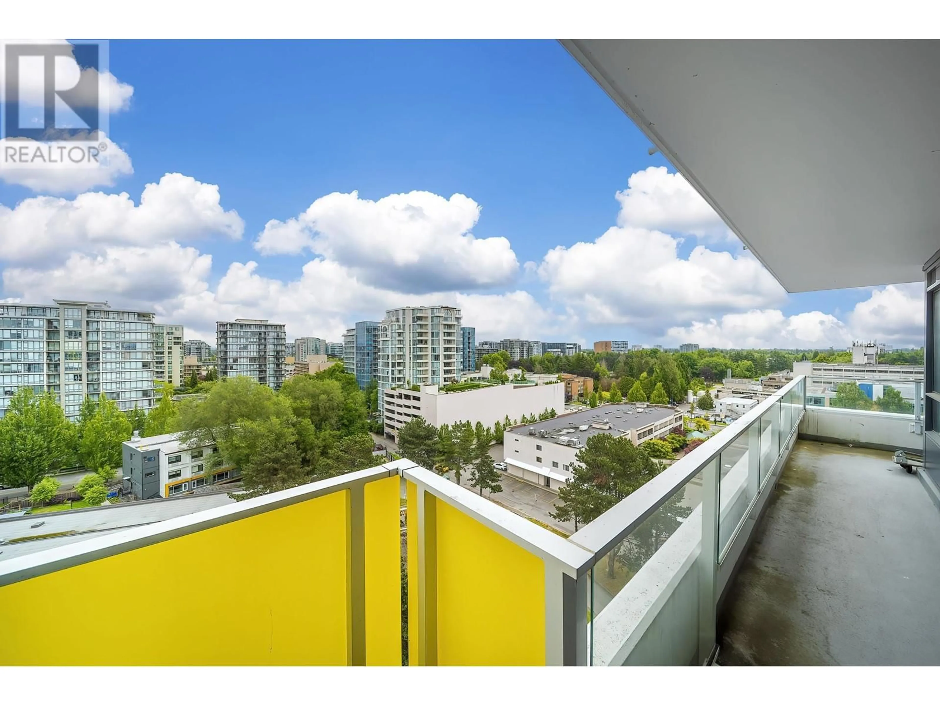Balcony in the apartment, city buildings view from balcony for 1207 - 5788 GILBERT ROAD, Richmond British Columbia V7C0G1