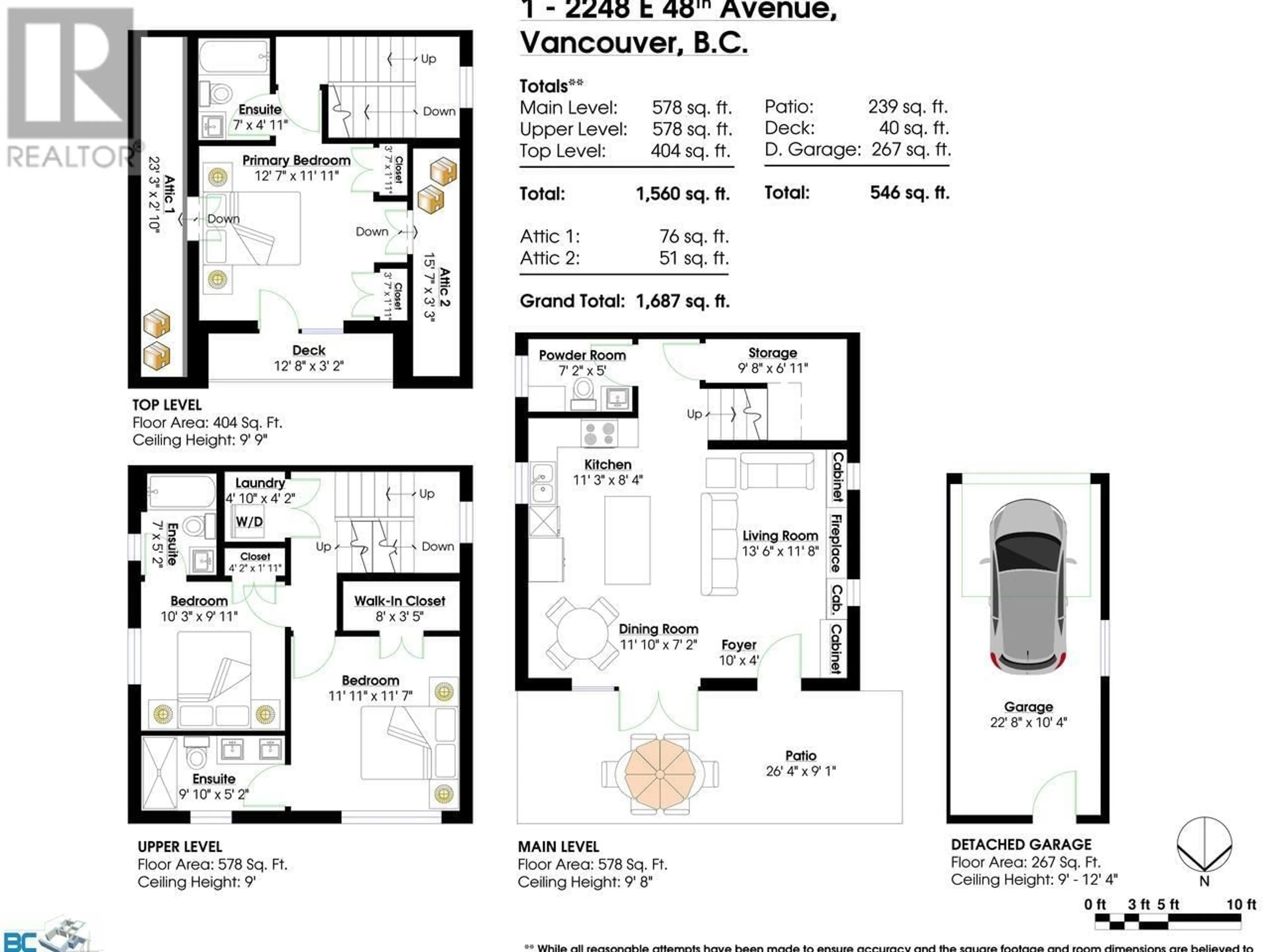 Floor plan for 1 - 2248 48TH AVENUE, Vancouver British Columbia V5P1S1