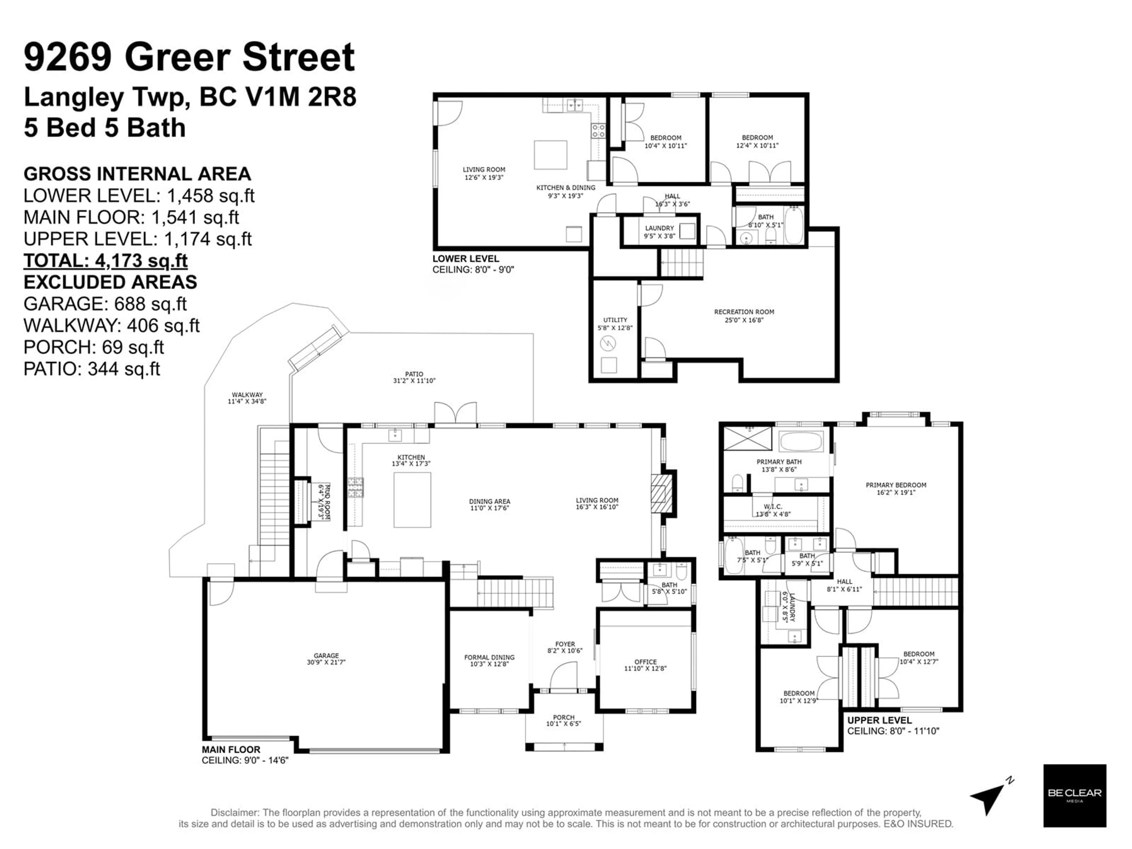 Floor plan for 9269 GREER, Langley British Columbia V1M2R6