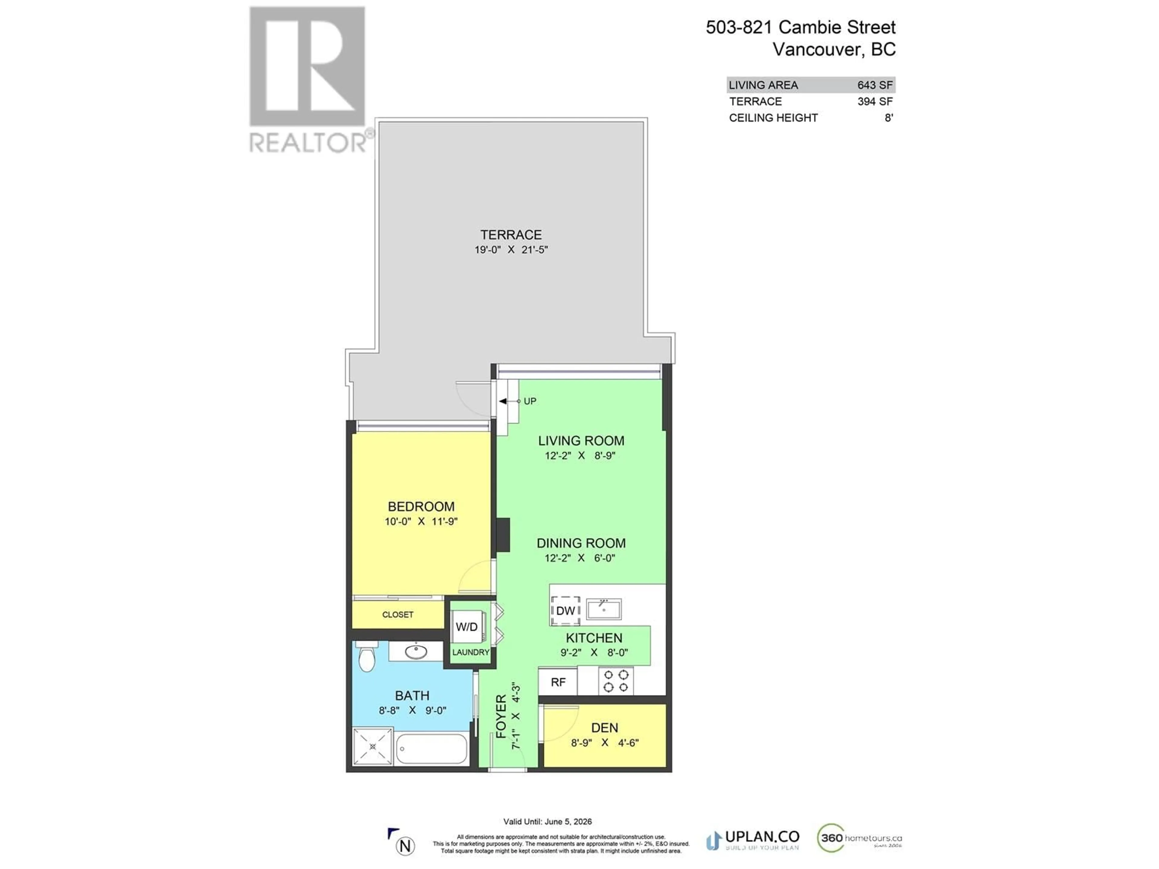 Floor plan for 503 - 821 CAMBIE STREET, Vancouver British Columbia V6B0E3