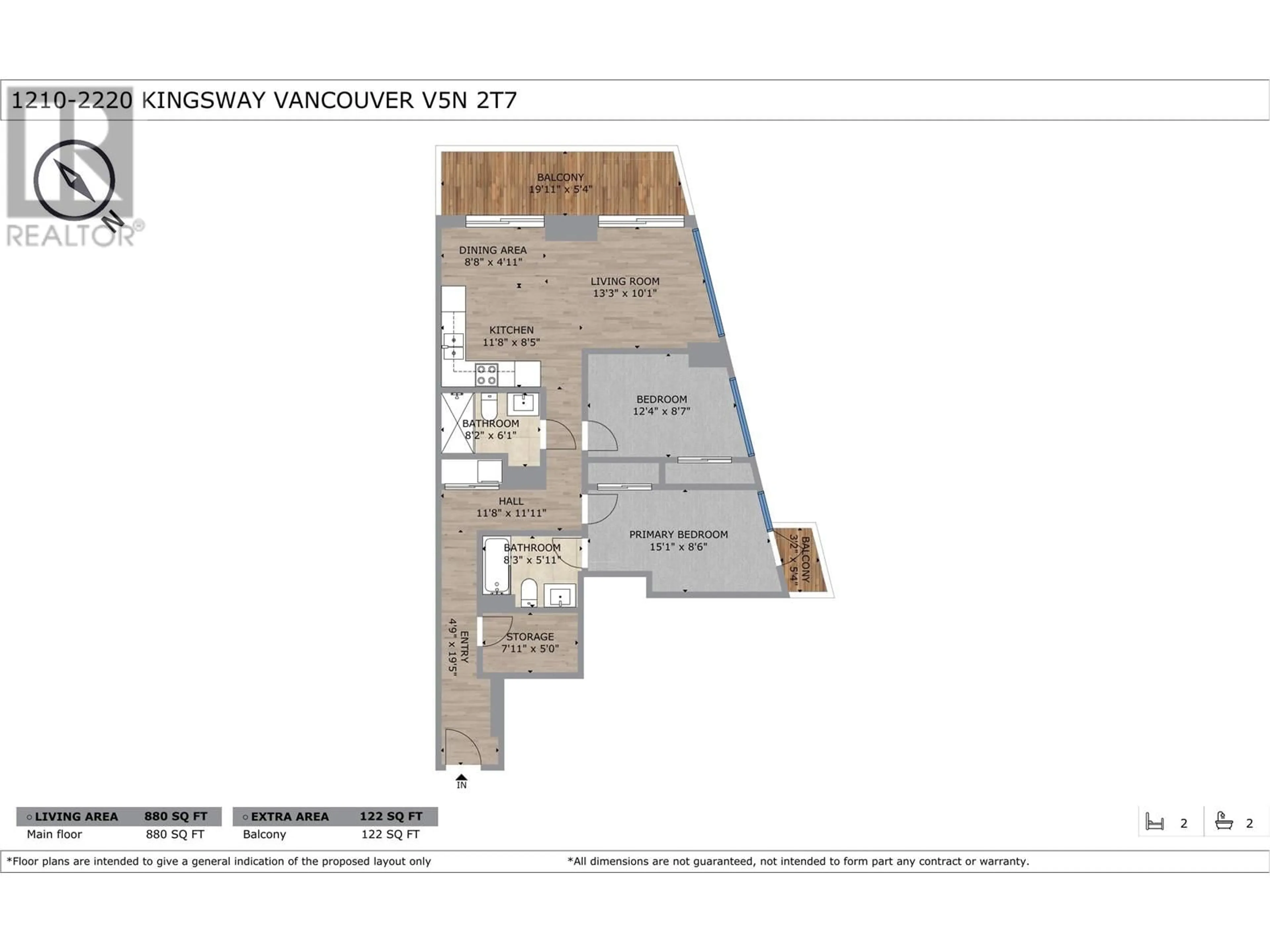 Floor plan for 1210 - 2220 KINGSWAY, Vancouver British Columbia V5N2T7