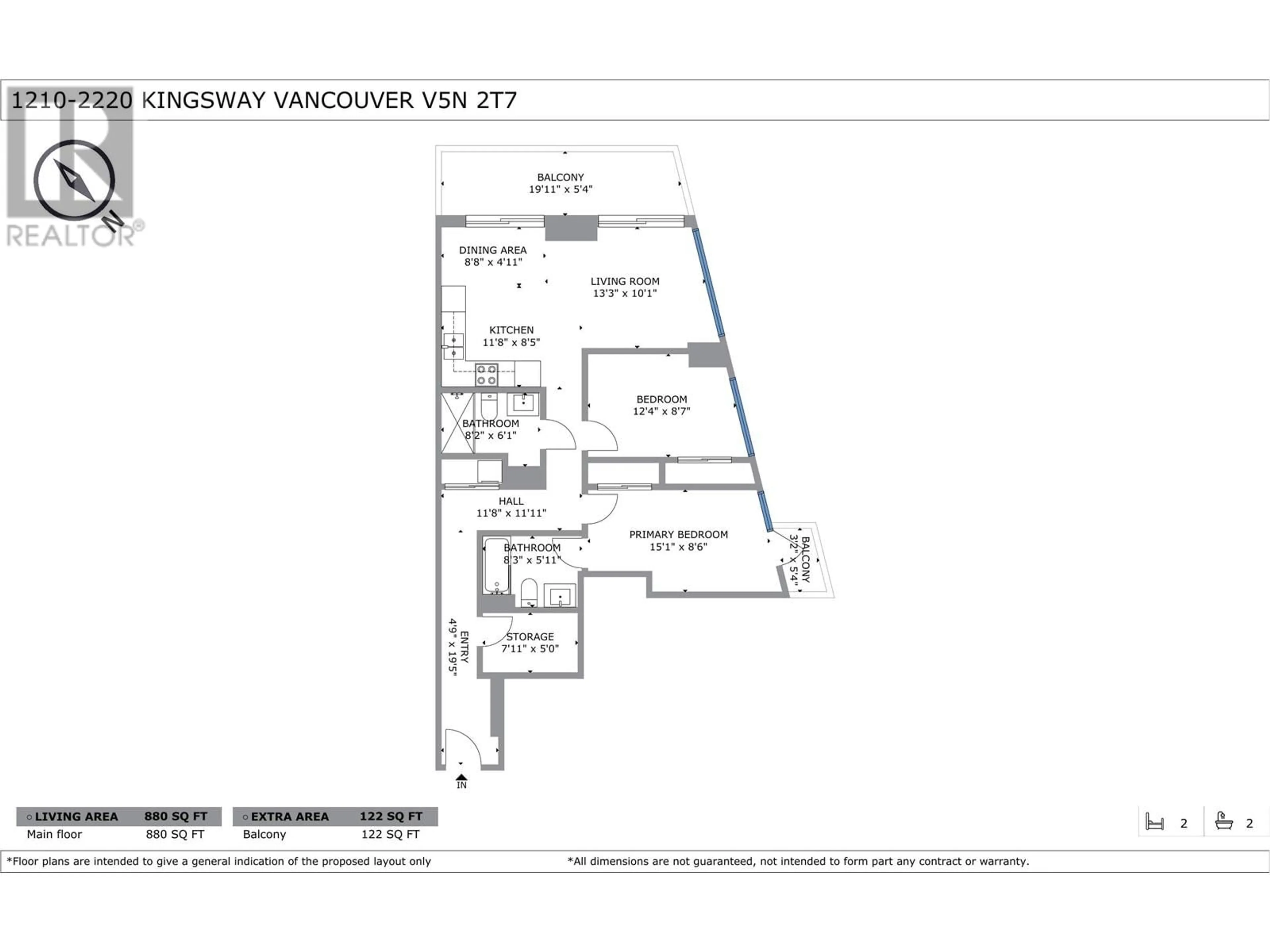 Floor plan for 1210 - 2220 KINGSWAY, Vancouver British Columbia V5N2T7