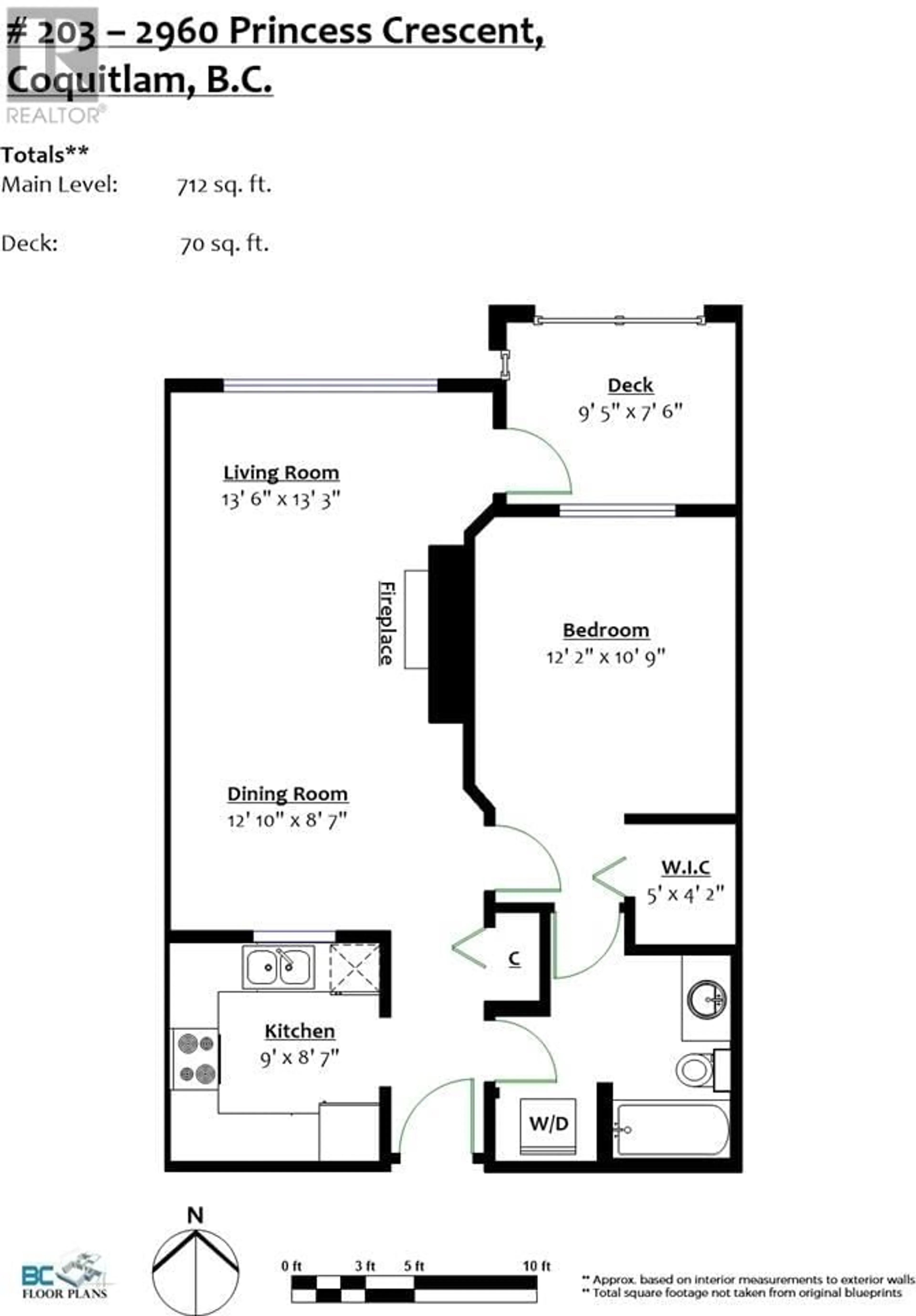 Floor plan for 203 - 2960 PRINCESS CRESCENT, Coquitlam British Columbia V3B7P2
