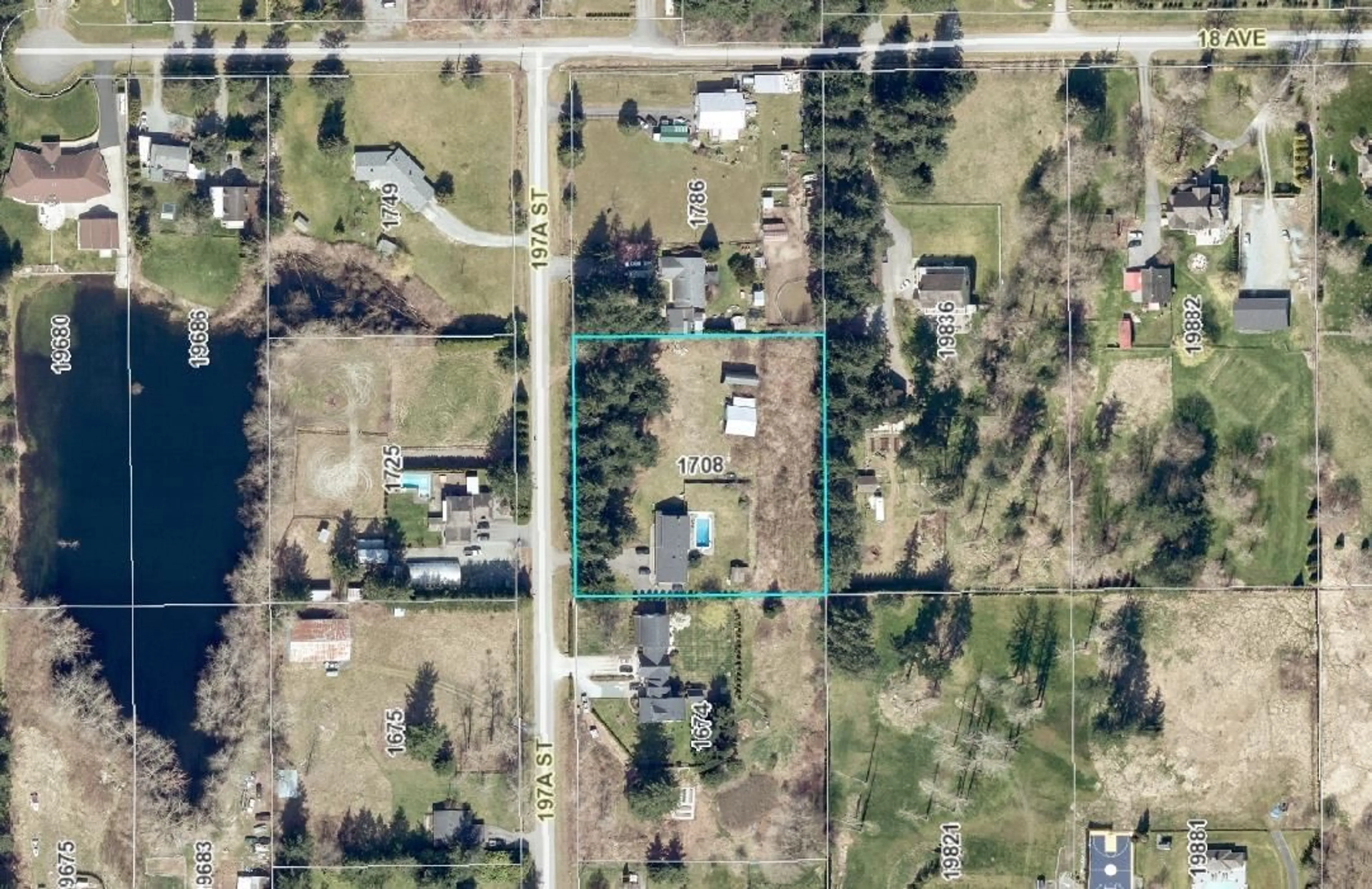 A pic from outside/outdoor area/front of a property/back of a property/a pic from drone, street for 1708 197A, Langley British Columbia V2Z1K2