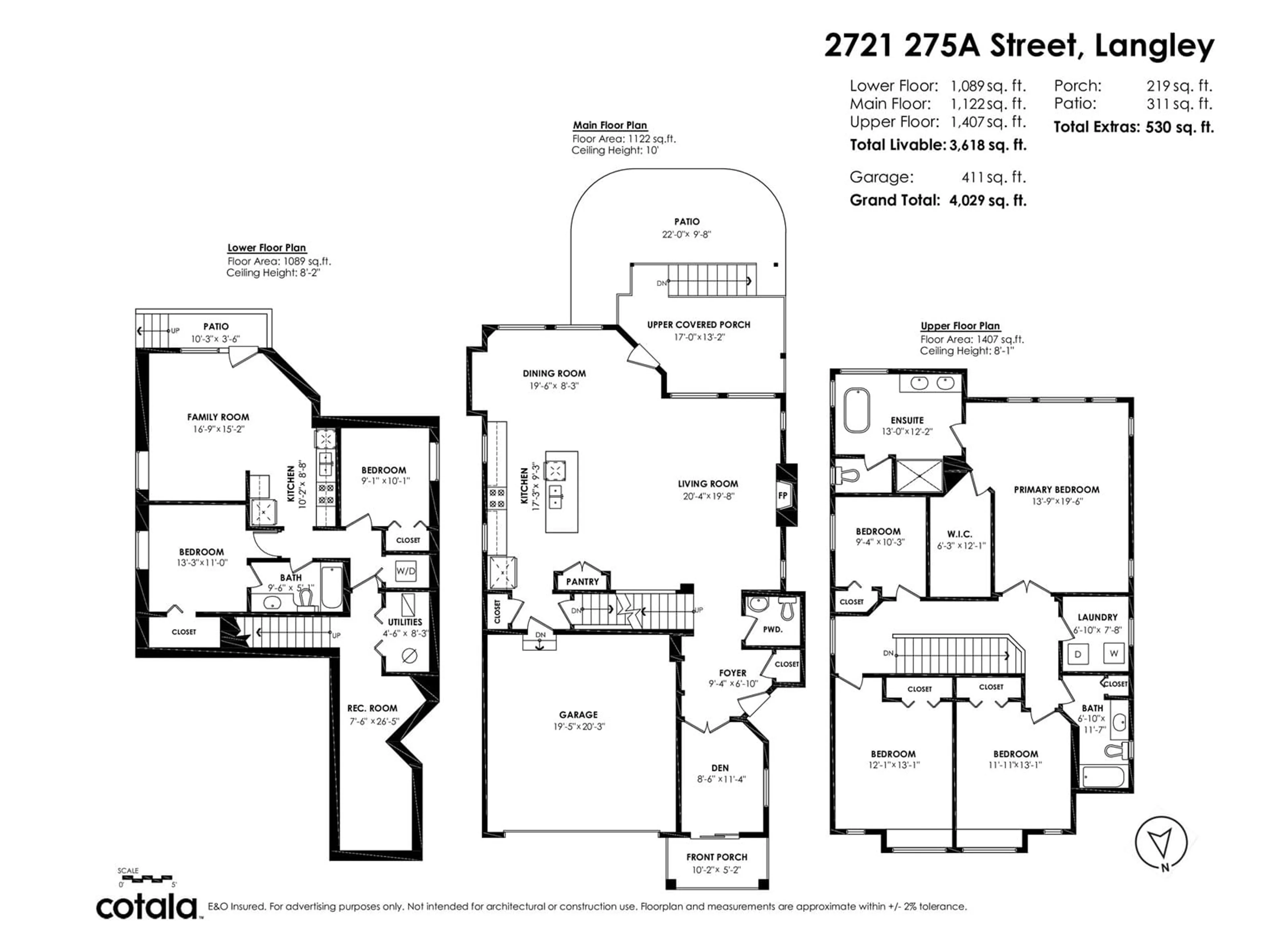 Floor plan for 2721 275A, Langley British Columbia V4W0C4