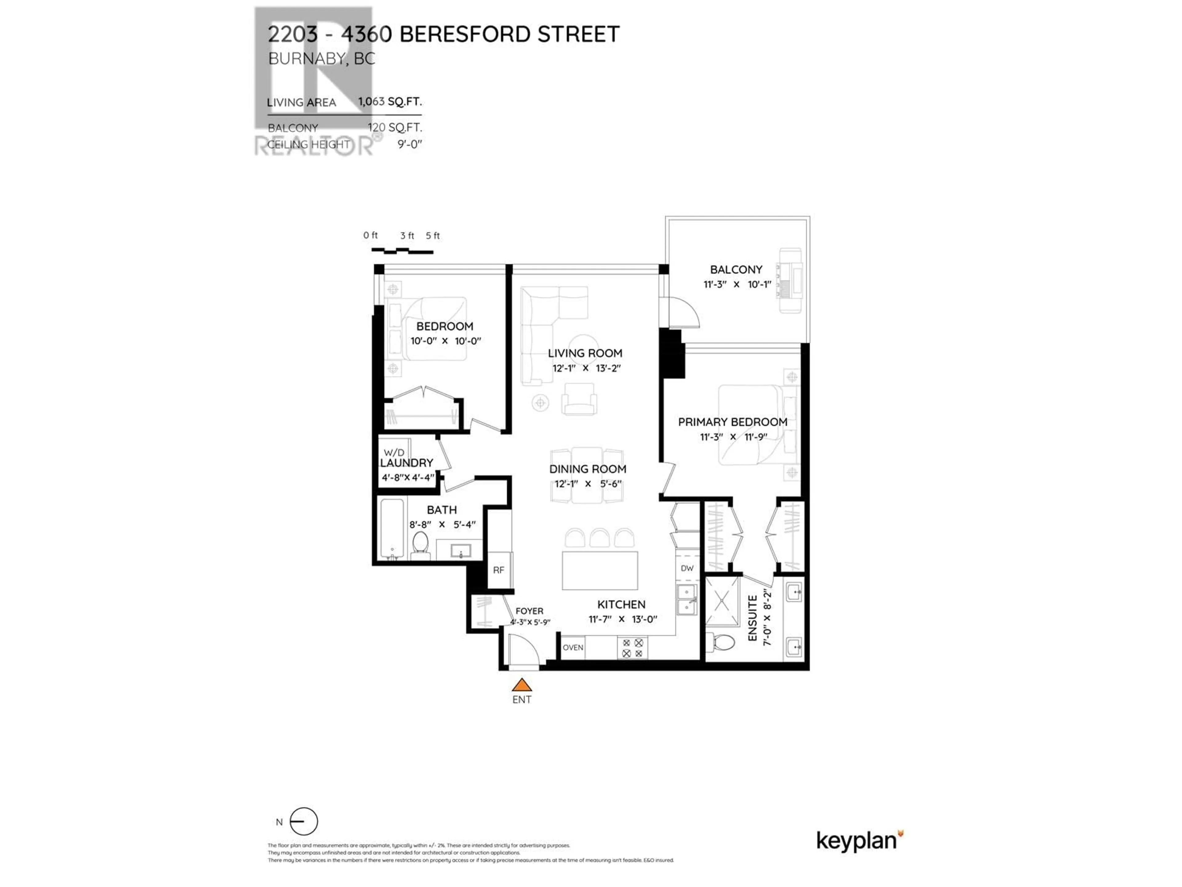 Floor plan for 2203 - 4360 BERESFORD STREET, Burnaby British Columbia V5H0G2