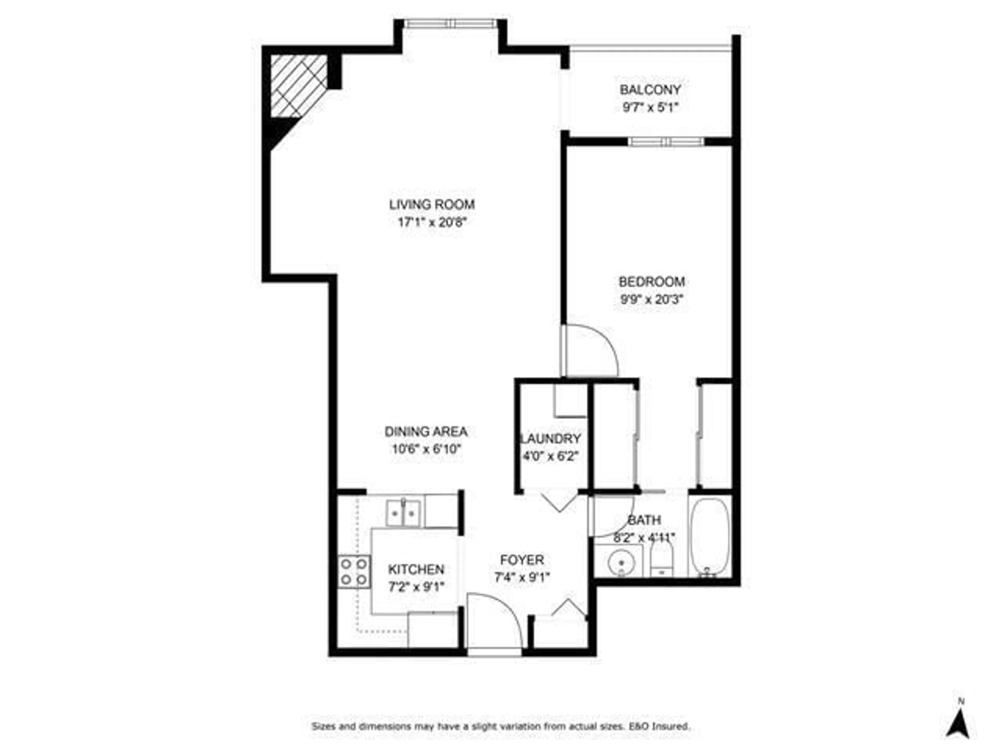 Floor plan for 209 - 10128 132, Surrey British Columbia V3T3T5